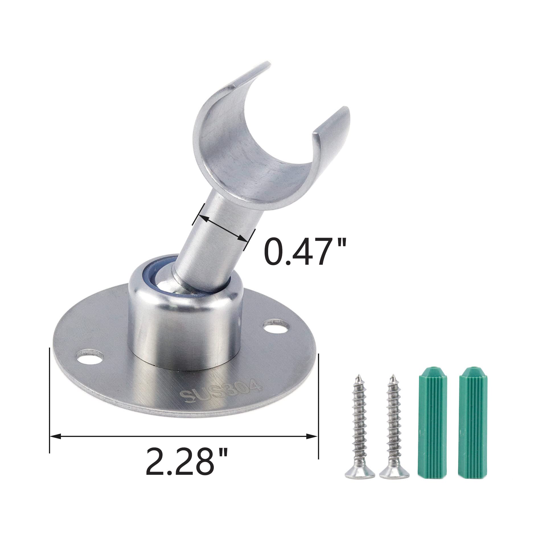 MY MIRONEY Adjustable 304 Stainless Steel Shower Head Holder - Brushed Nickel Wall Mount Bracket for Handheld Shower Spray - Perfect for Bathroom, Spa & Relaxing Shower Experience (Type A)
