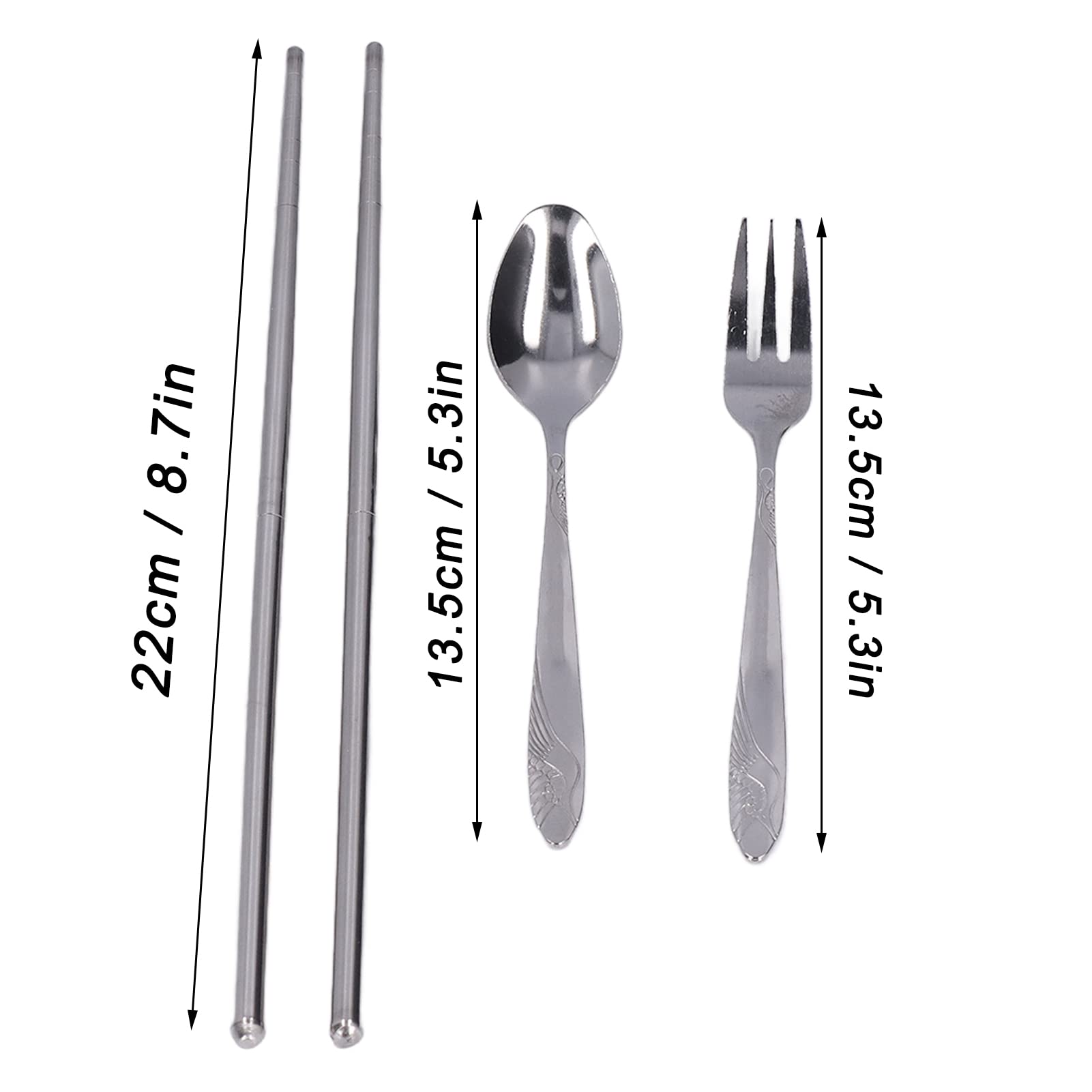 3PCS Premium Stainless Steel Travel Utensils Set with Case - Reusable Portable Cutlery for Camping, Picnic, Office & Outdoor Dining - Eco-Friendly Silverware for Travelers & On-the-Go Meals