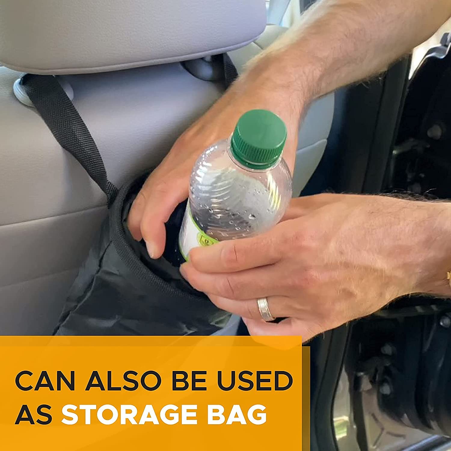 **2 Pack Waterproof Leakproof Car Trash Bag - Hanging & Detachable Trash Can for Car Console & Headrest - Perfect for Road Trips, Commuting & Travel (Asian)**