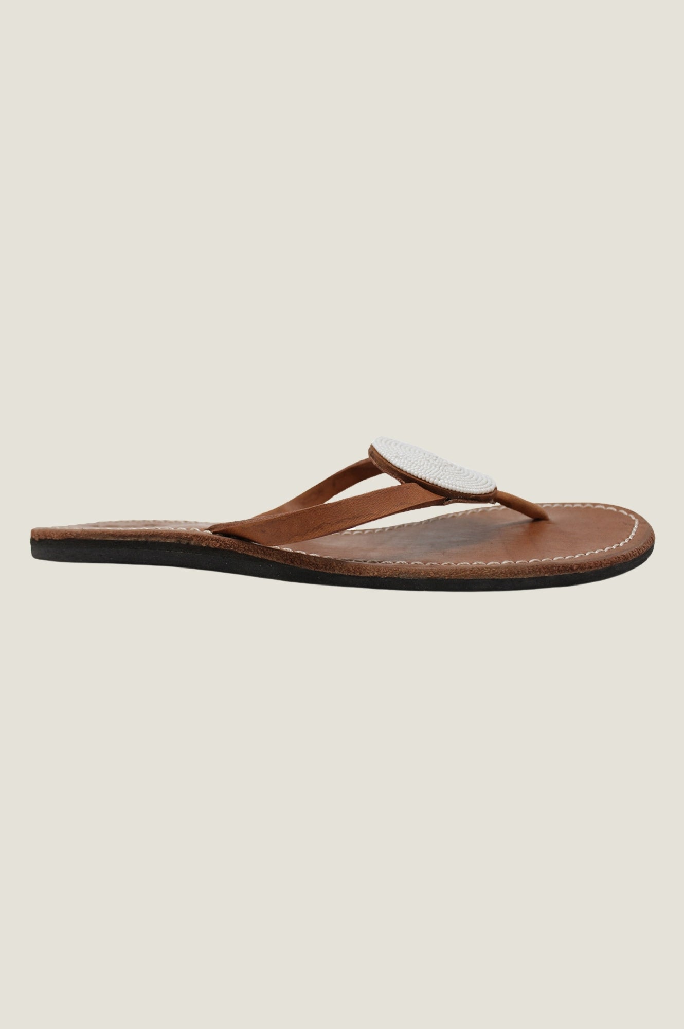 White Genuine Leather Sandals for Women - Comfortable & Stylish Summer Slides - Perfect for Beach, Pool, and Casual Outings