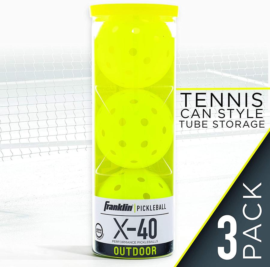 Franklin X 40 Outdoor Pickleball Balls - 3 Pack Yellow | Durable & High-Visibility for Competitive Play & Recreational Games