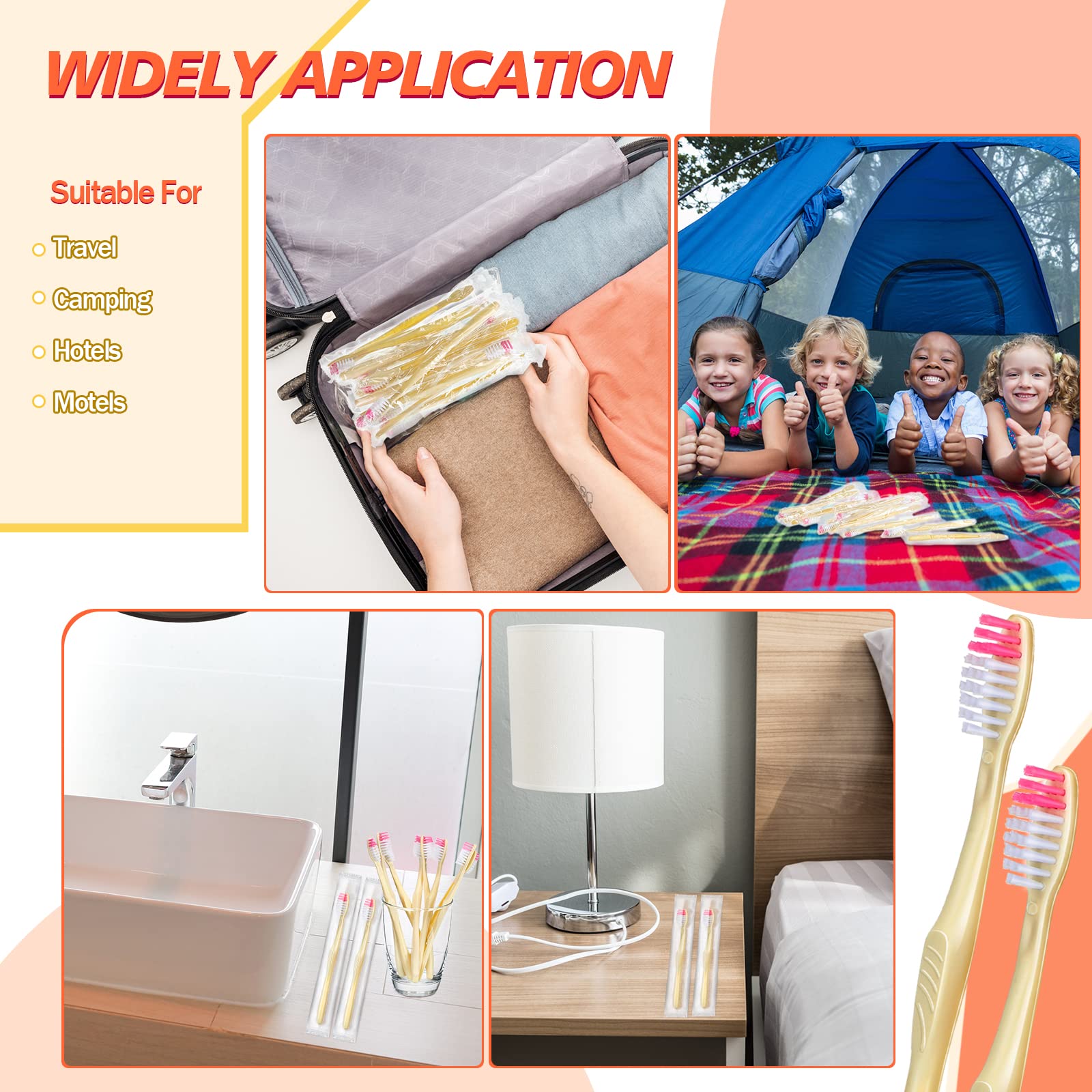 1000 Pcs Disposable Toothbrushes Bulk - Individually Wrapped Soft Bristle Travel Toothbrushes for Camping, Hotels, Office & Homeless Shelters | Eco-Friendly Single Use Toothbrush (Yellow) - Perfect for Travel Kits, Emergency Preparedness & Hygiene Essentials