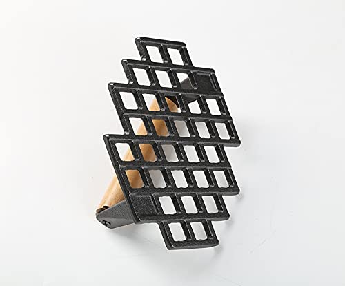 HAWOK Cast Iron Pre-Seasoned Grill Panini Press with Wooden Handle - Set of 2 Heavy Duty Grill Weights for Panini, Burgers, Steaks & Sandwiches - Perfect for Indoor/Outdoor Cooking, BBQ & Camping