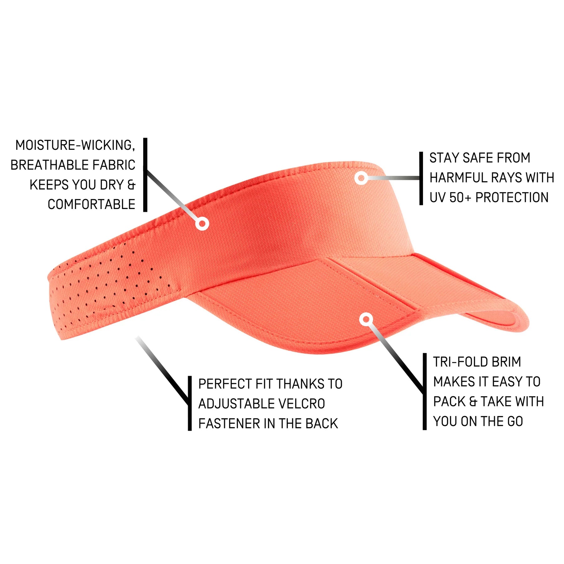 CEP Unisex Running Visor - Coral | Lightweight & Breathable Sun Protection for Men & Women | Perfect for Running, Hiking, and Outdoor Sports