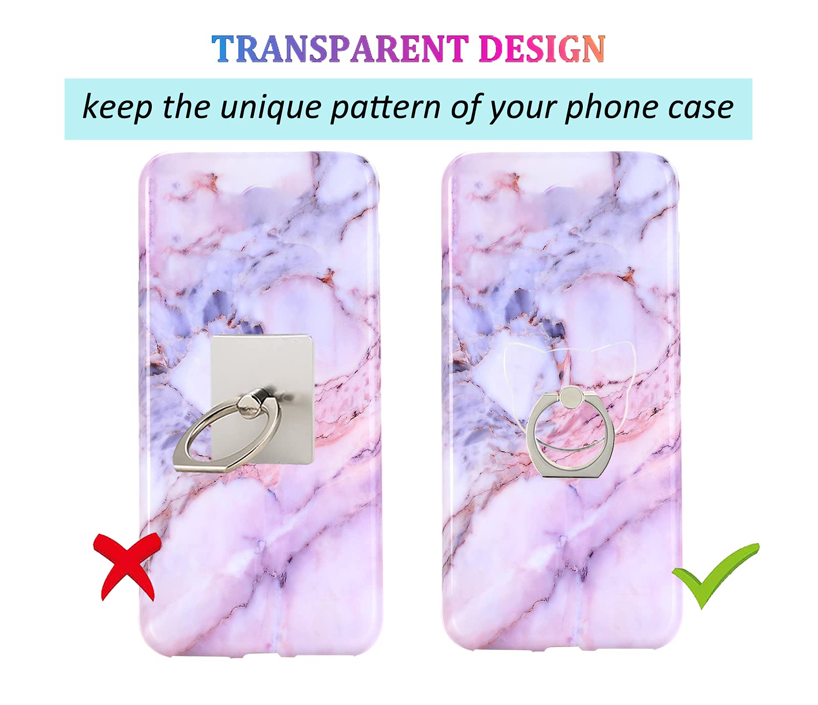 360° Rotating Clear Cat Phone Ring Holder Stand - Transparent Finger Grip Kickstand for iPhone, Samsung, iPad & Tablets - Perfect for Watching Videos, Taking Selfies & Secure Phone Grip