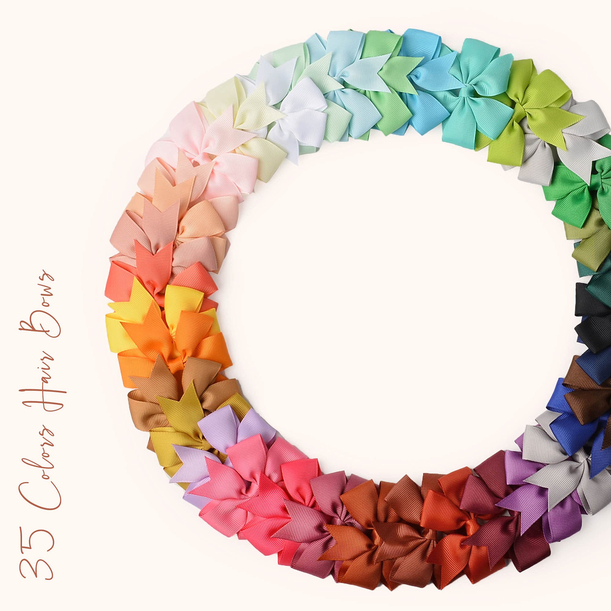 Prohouse 70-Piece Grosgrain Ribbon Hair Bows Set - Pinwheel Hair Clips for Girls, Babies, Toddlers & Teens - Perfect for Parties, Gifts & Everyday Styling