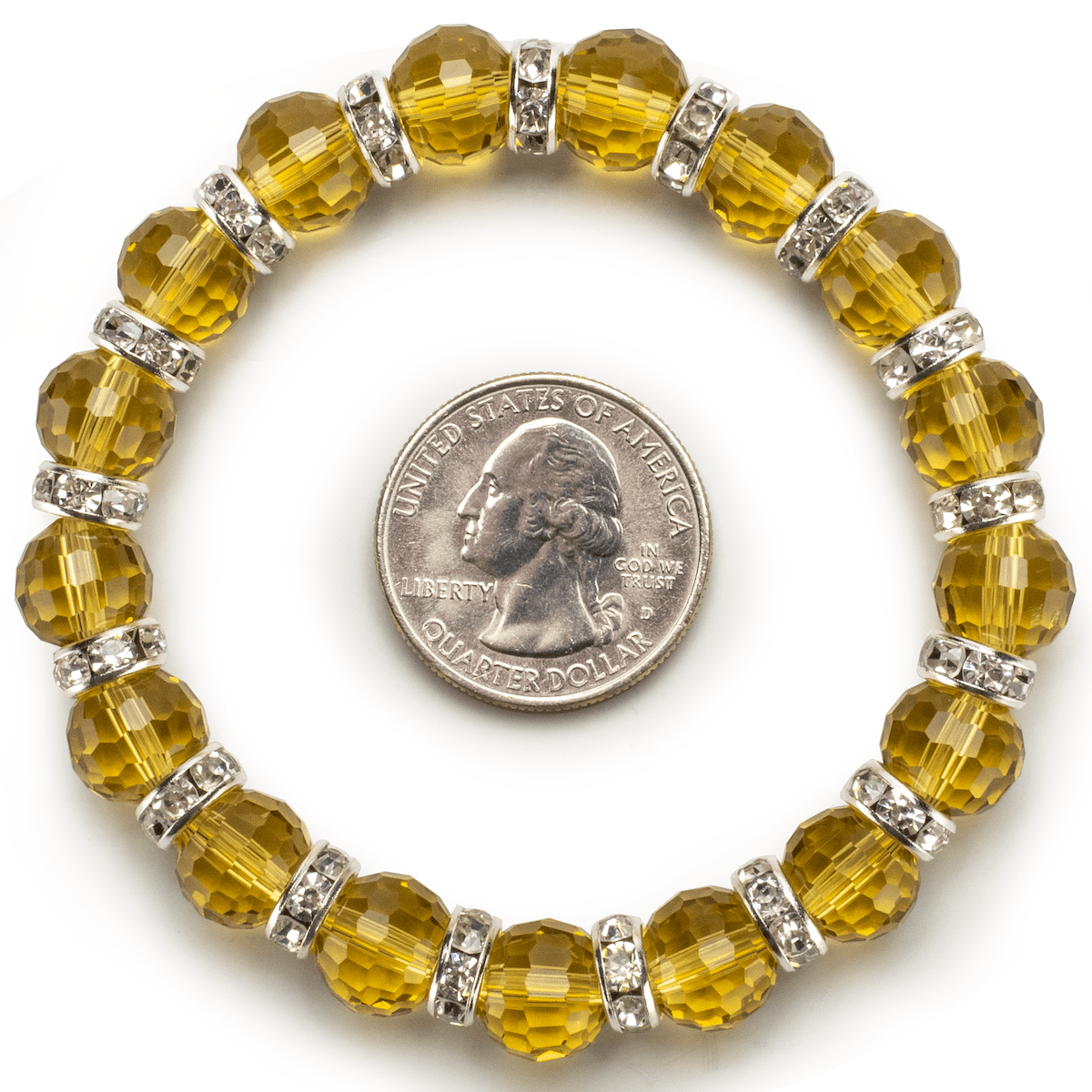 Elegant Amber Glass Bracelet with Sparkling Cubic Zirconia Crystals - Perfect for Women's Fashion Jewelry, Gift Giving & Special Occasions