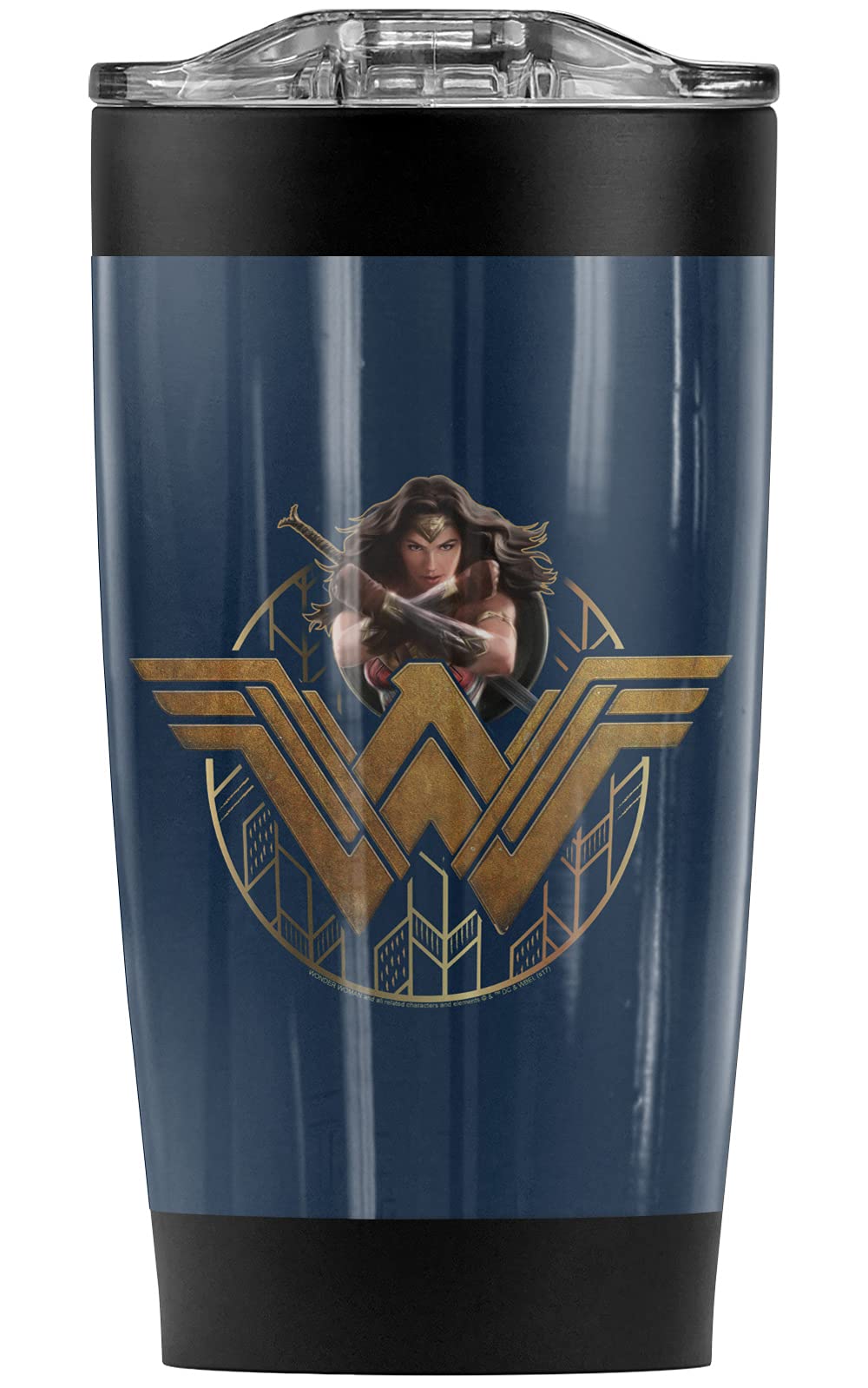 Wonder Woman Movie Power Stance Stainless Steel Tumbler 20oz - Vacuum Insulated Coffee Travel Mug with Leakproof Lid - Keeps Hot & Cold for Hours - Perfect for Office, Gym, Camping & Superhero Fans Gifts