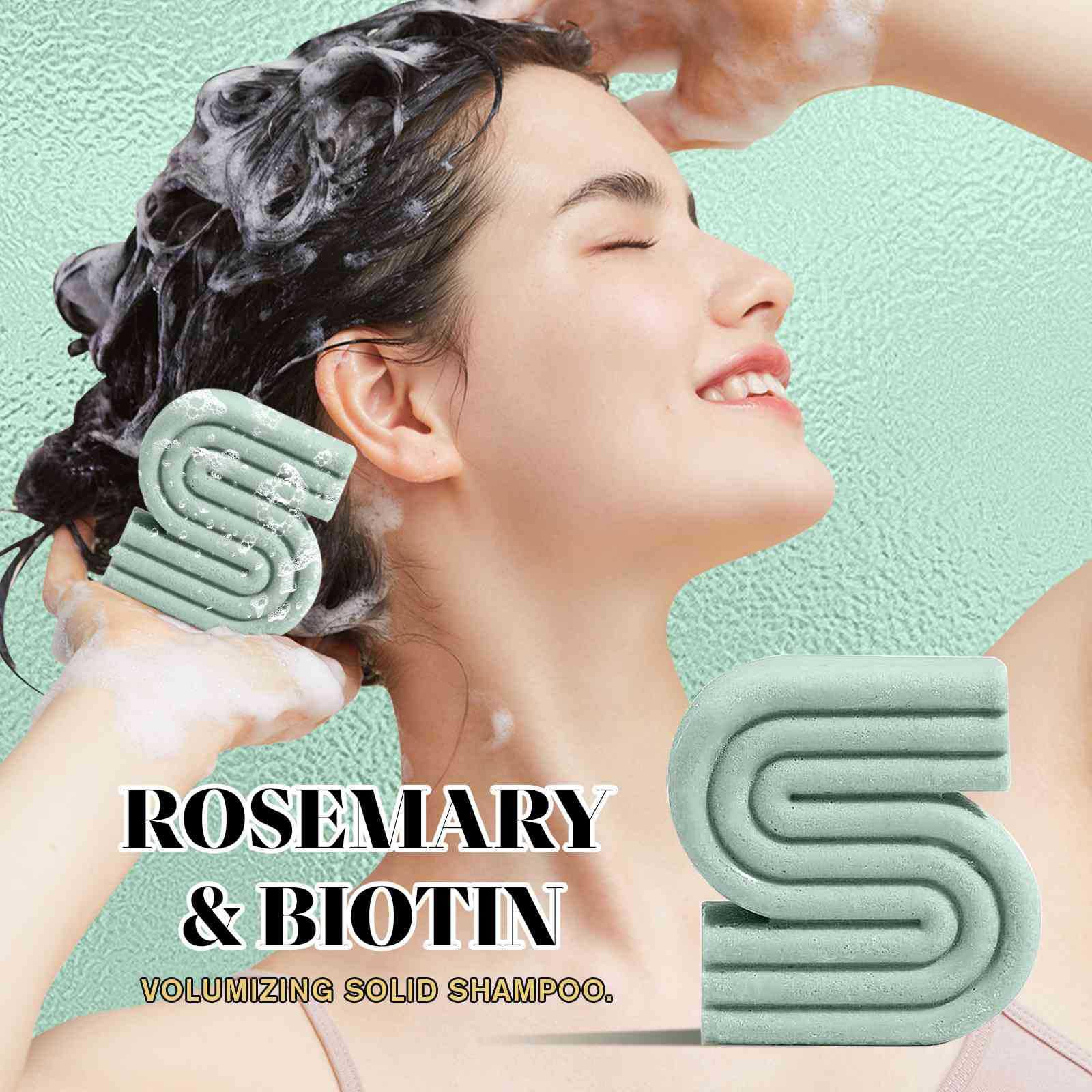 Organic Rosemary Solid Shampoo Bar for Hair Growth & Dandruff Control - Natural Vegan Shampoo for Oily Hair & Scalp Care - Sulfate-Free Hair Soap for Women & Men - Perfect for Travel, Gym & Eco-Friendly Bathroom Routine