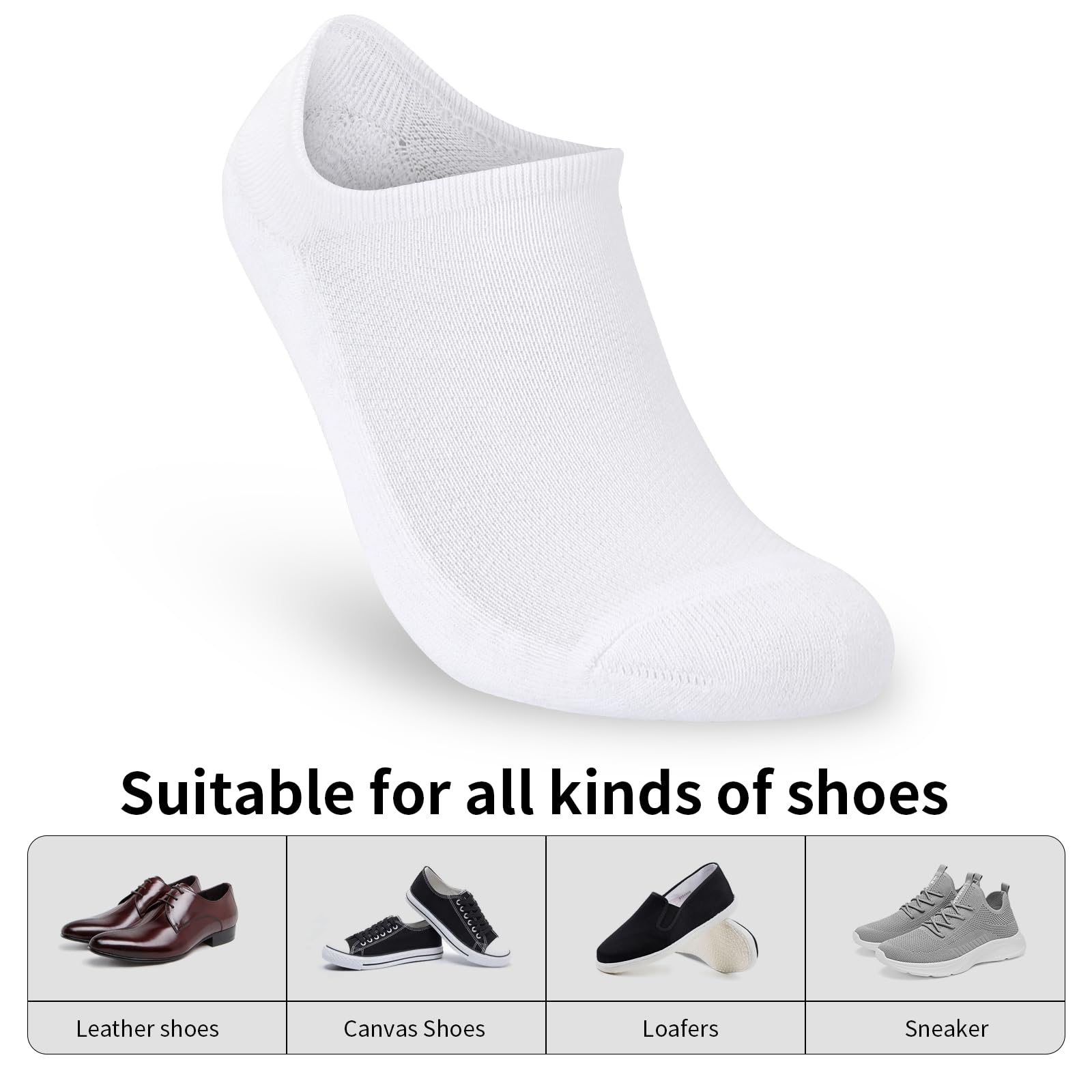 SRCLO Men's No Show Trainer Socks 9-12 - Invisible Low Cut Cotton Socks with Non-Slip Silicone Stripes (6 Pairs) - Perfect for Running, Gym & Casual Wear