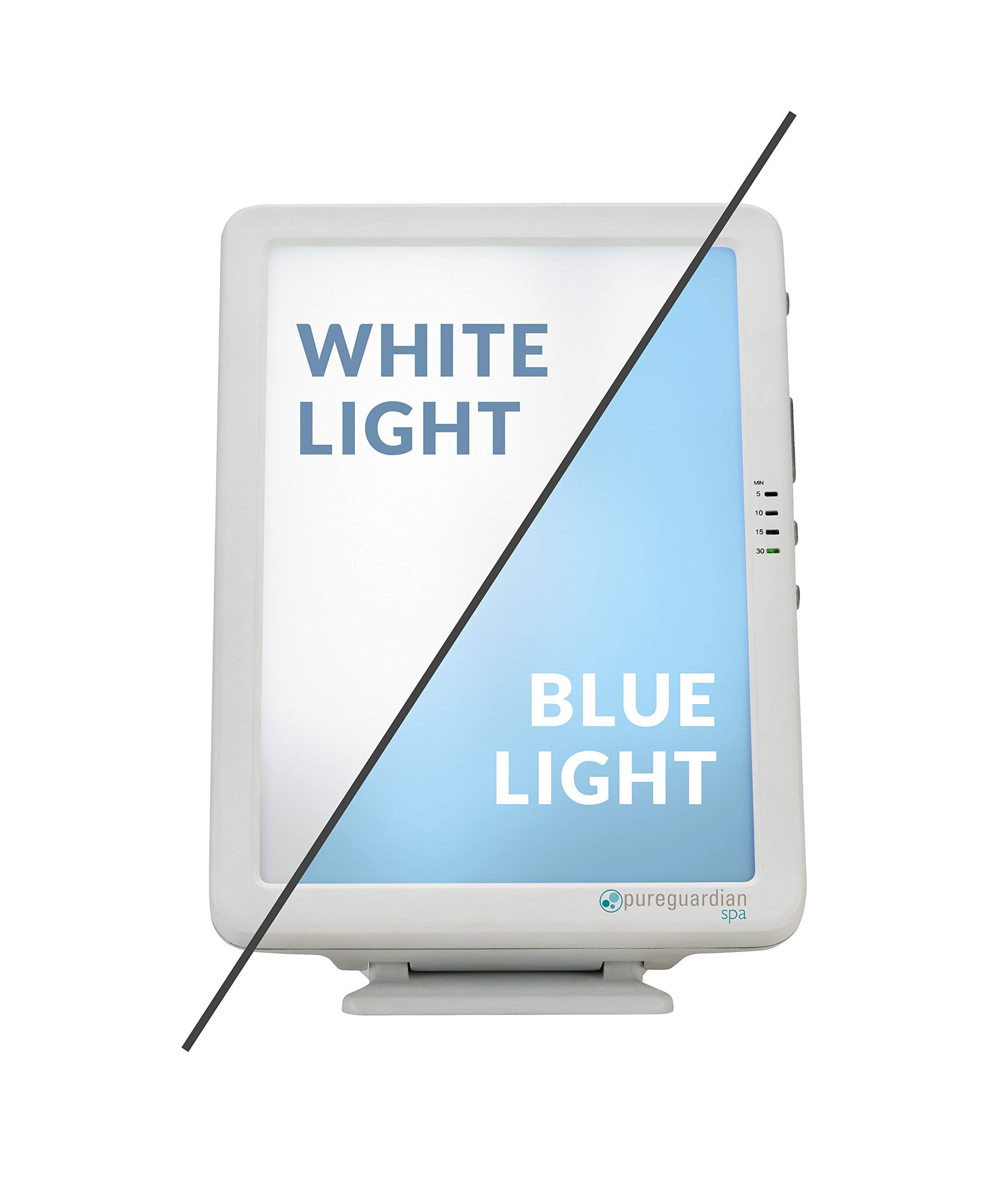 PureGuardian 10,000 LUX Full Spectrum Light Therapy Lamp - Adjustable Blue/White Light Intensity with Timer - SAD Treatment, Vitamin D Boost & Energy Enhancement - Perfect for Home Office, Reading & Relaxation