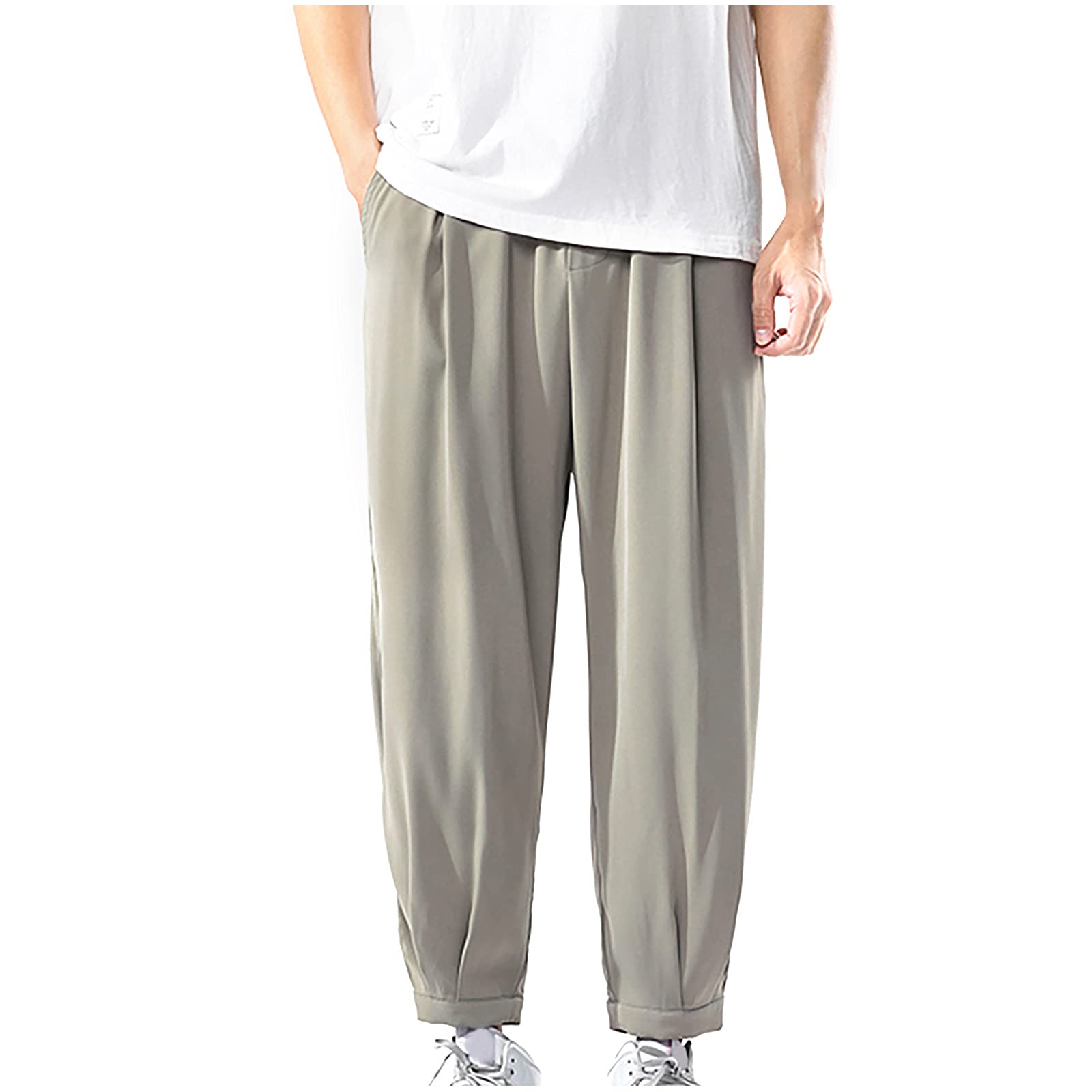 Men's Casual Cotton Sweatpants - Soft Loose Fit Comfortable Joggers with Pockets, Ankle Length for Lounge & Workout | Perfect for Home, Gym, and Travel