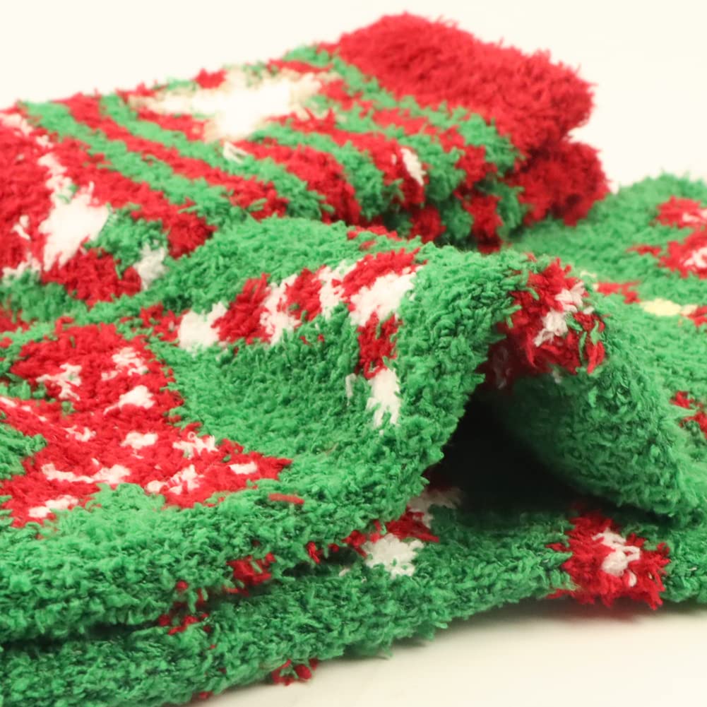 Yoicy Women's Christmas Fuzzy Fluffy Socks - Cozy Warm Winter Slipper Socks for Women, Perfect Holiday Gift for Her | Great for Home, Bedroom & Christmas Party