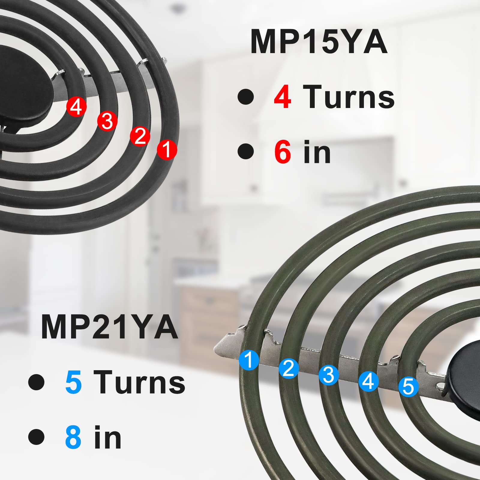 AMI PARTS Porcelain Burner Drip Pan & MP22YA Electric Range Burner Element Replacement Set - Compatible with Whirlpool Electric Stoves | Perfect for Kitchen Repairs & Stove Maintenance