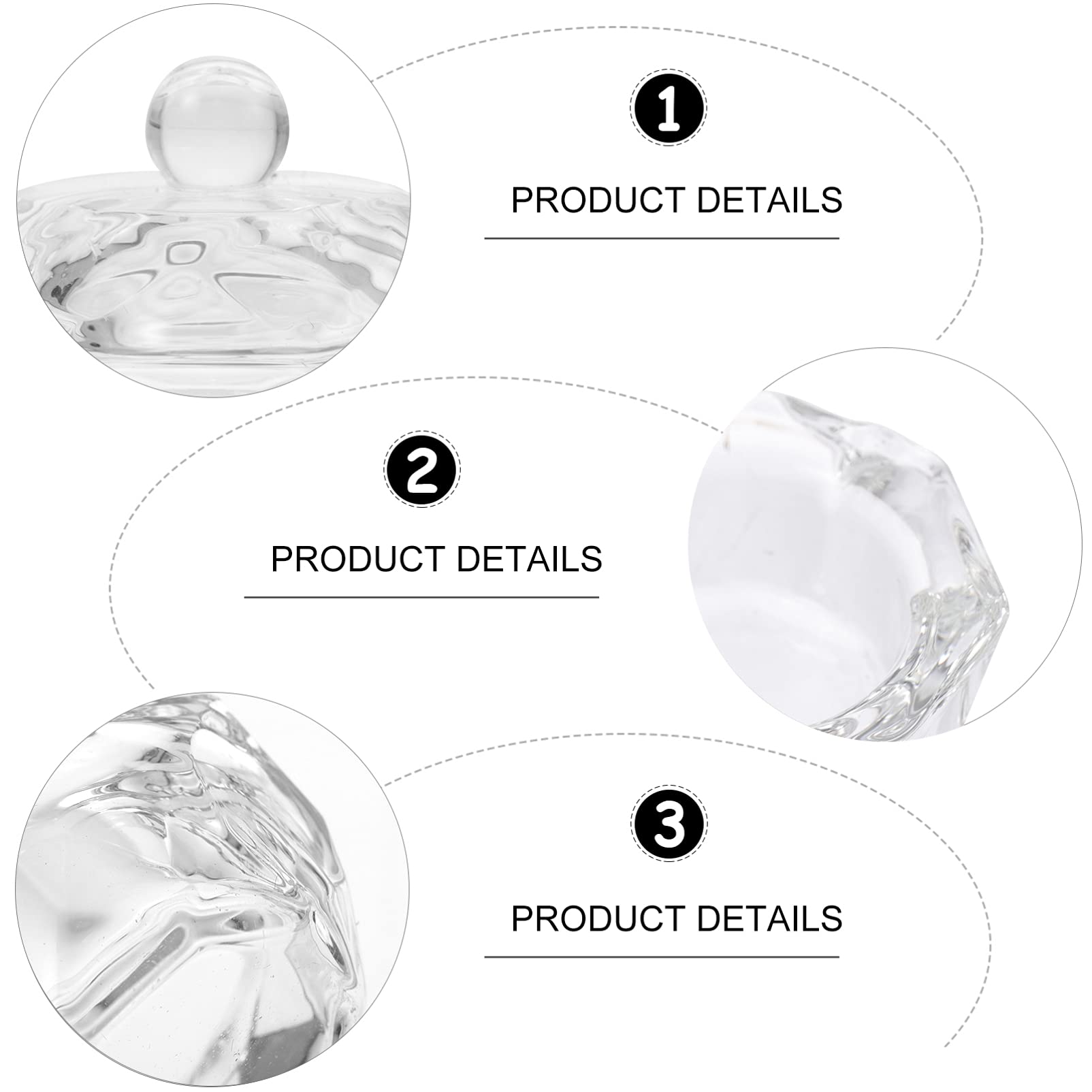 3PCS Nail Art Crystal Cup Set - Acrylic Powder Bowl & Liquid Dish for Manicure, Perfect for Nail Salon & DIY Nail Art at Home