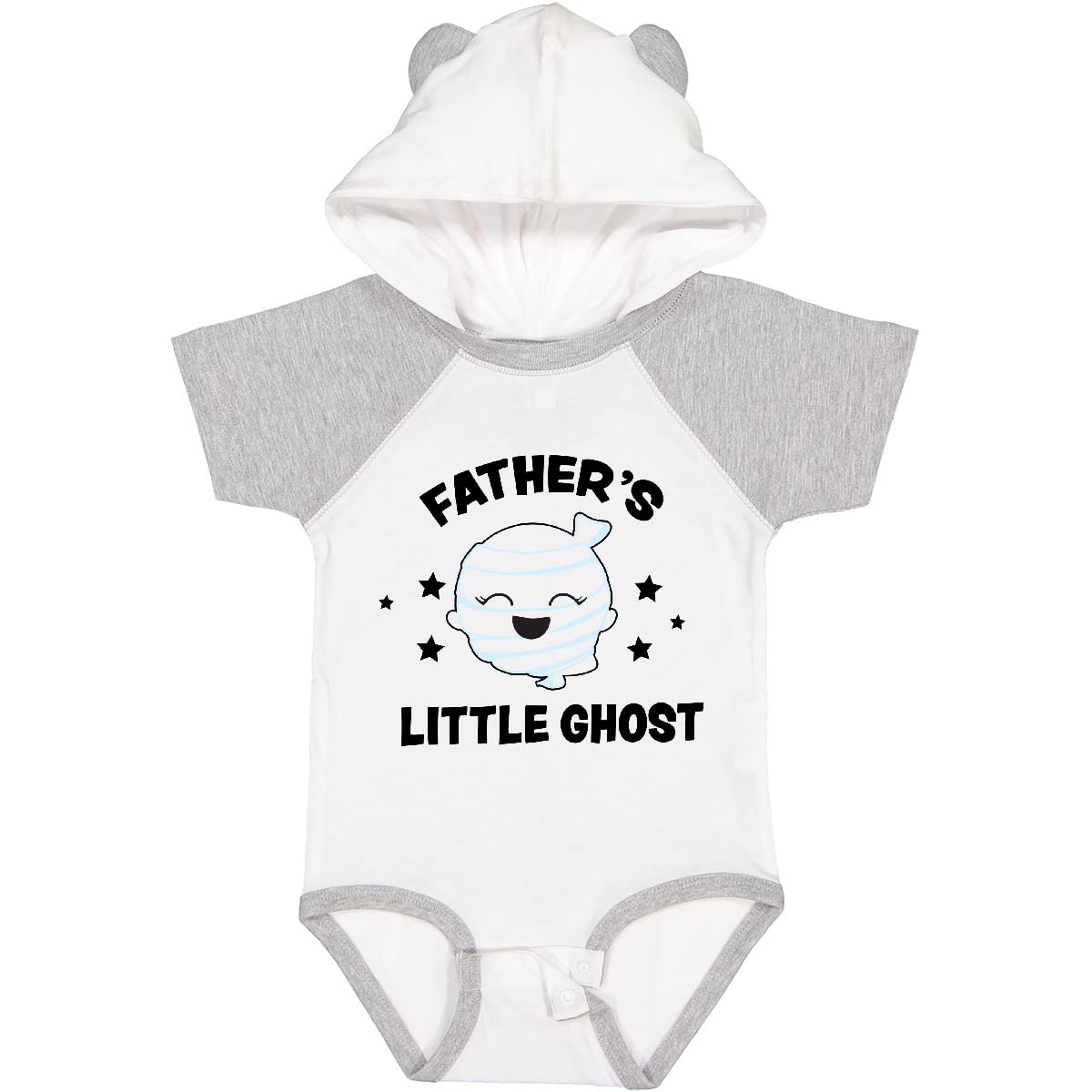 Inktastic Cute Father's Little Ghost with Stars Baby Bodysuit - Soft Cotton Infant Onesie for Halloween, Father's Day & Family Photo Outfits