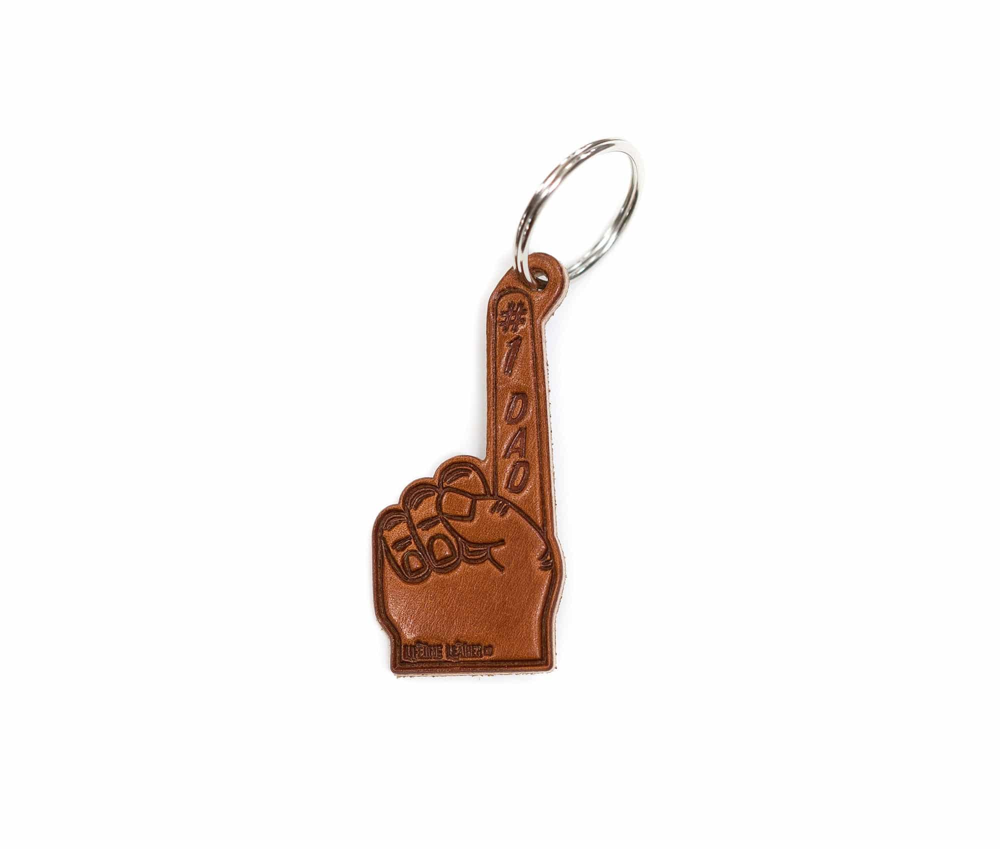 #1 Dad Leather Keychain - Personalized Engraved Gift for Father's Day, Birthday, Anniversary - Premium Genuine Leather Key Ring for Keys, Wallet, Car Keys - Perfect for Dads, Grandpas, Husbands