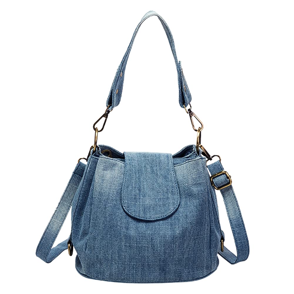 Stylish Denim Tote Bag for Women - Crossbody Shoulder Purse, Fashionable Jean Handbag for Travel & Everyday Use | Perfect for Work, Shopping & Outings