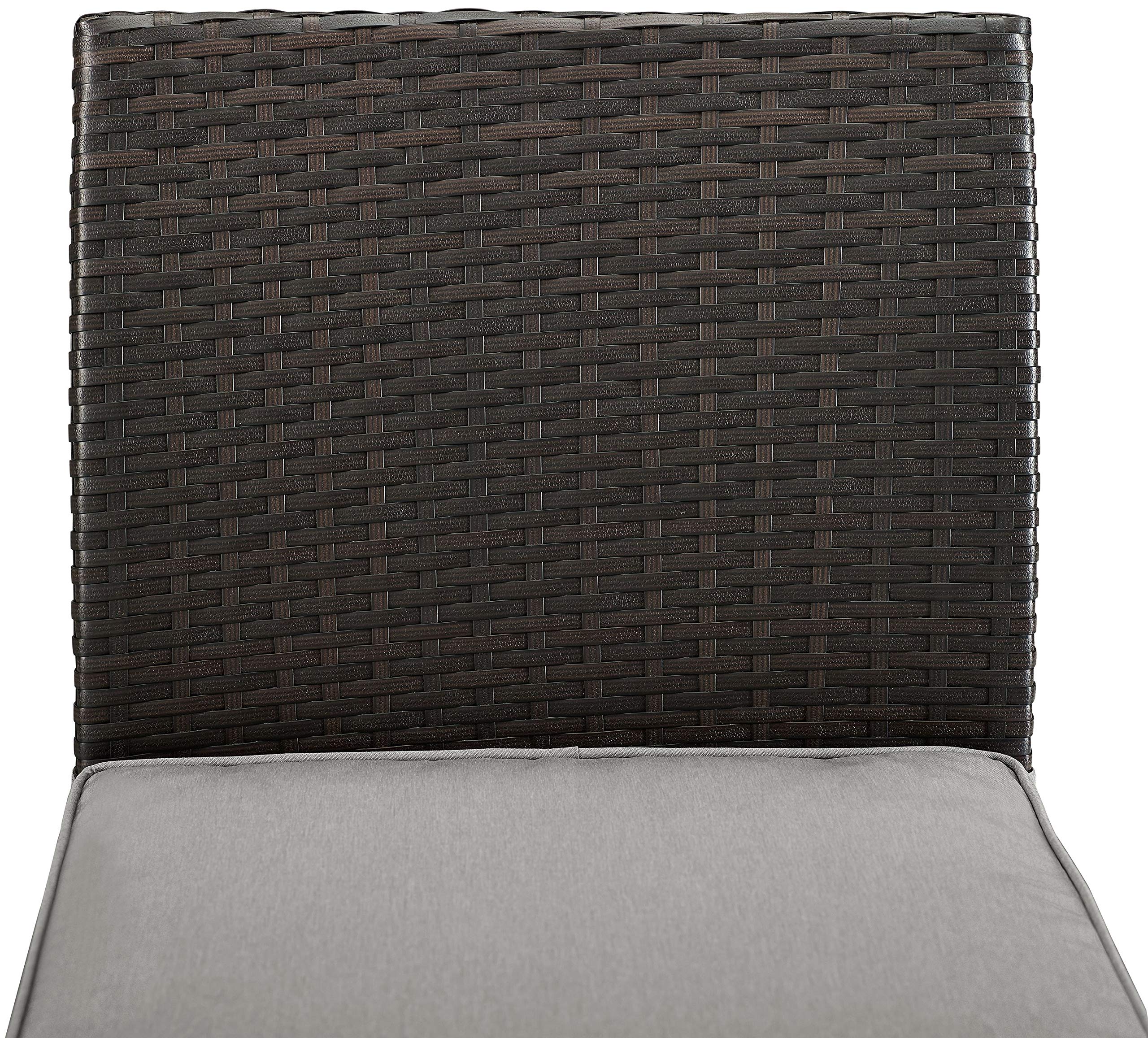 Crosley Furniture Palm Harbor Wicker Outdoor Bar Stools Set of 2 - Brown with Gray Cushion - Patio, Backyard & Balcony Bar Stools for Outdoor Entertaining & Dining