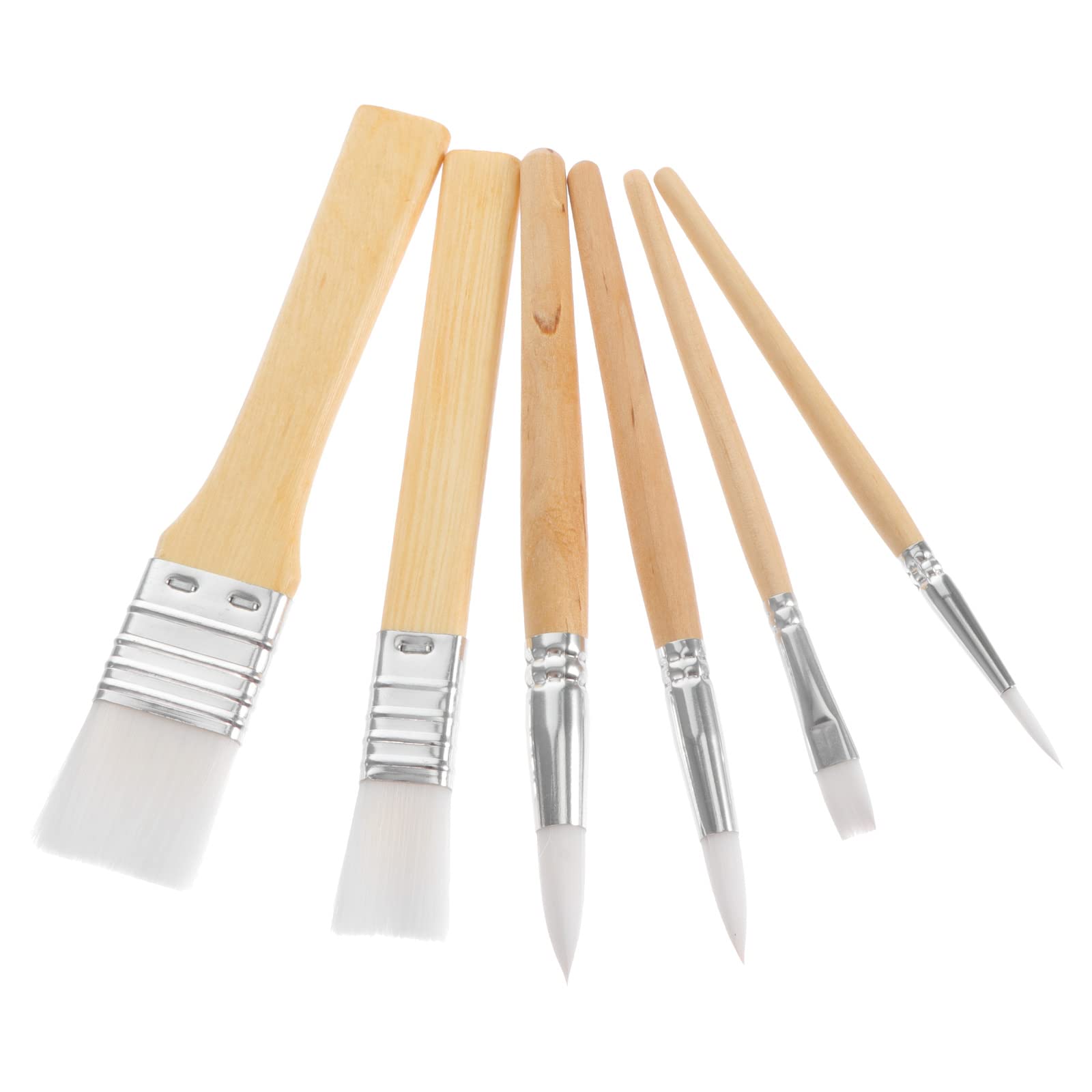 HEALLILY 6-Piece Professional Oil Painting Brush Set - Gouache & Watercolor Brushes with Wooden Handle - Perfect for Artists, Beginners & DIY Craft Projects