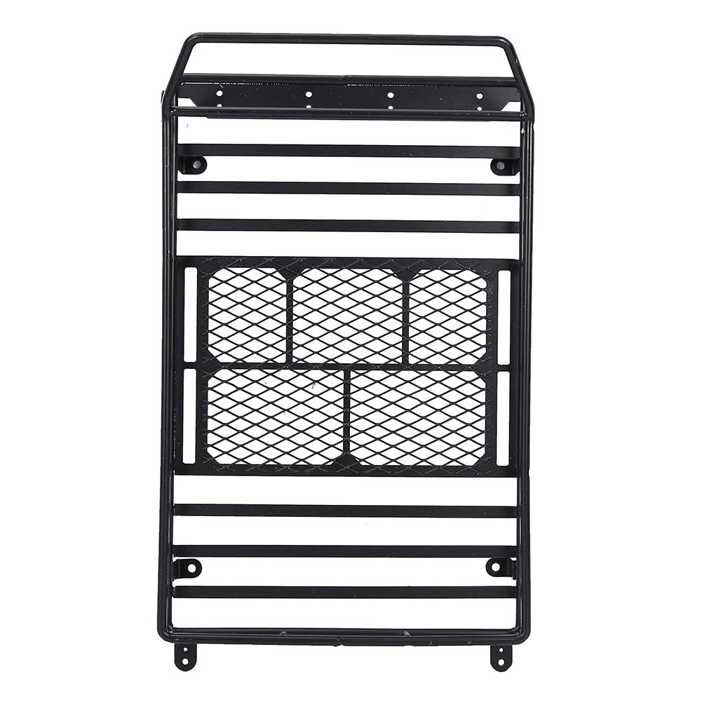 1/10 SCX10 RC Crawler Car Metal Roof Rack with LED Light - Heavy Duty Luggage Carrier Accessory for Off-Road Adventure & Camping Trips