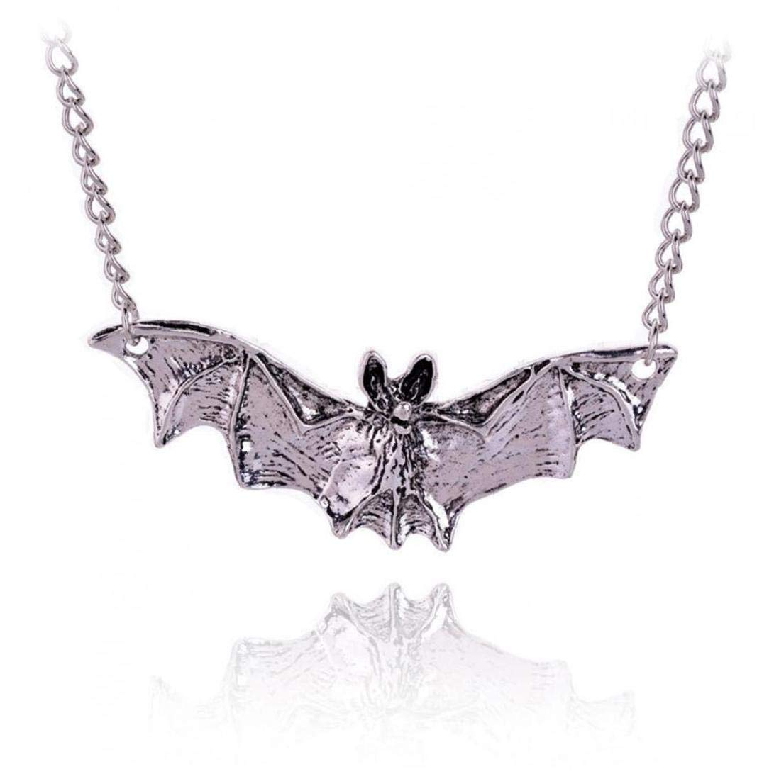 Halloween Bat Pendant Necklace - Gothic Punk Alloy Neck Chain for Women & Men - Perfect for Halloween Costumes, Gothic Fashion, and Punk Accessories