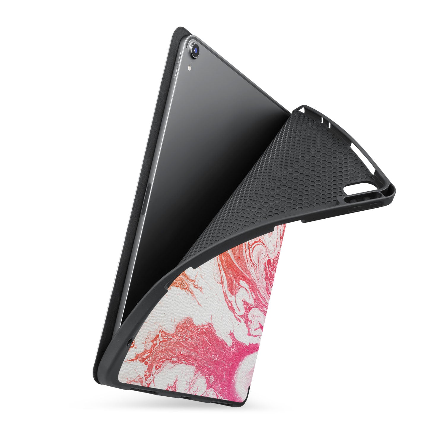 Premium iPad Trifold Case with Abstract Oil Painting Design - Slim Protective Cover for iPad Air/Pro, Perfect for Work, Travel & Home Use