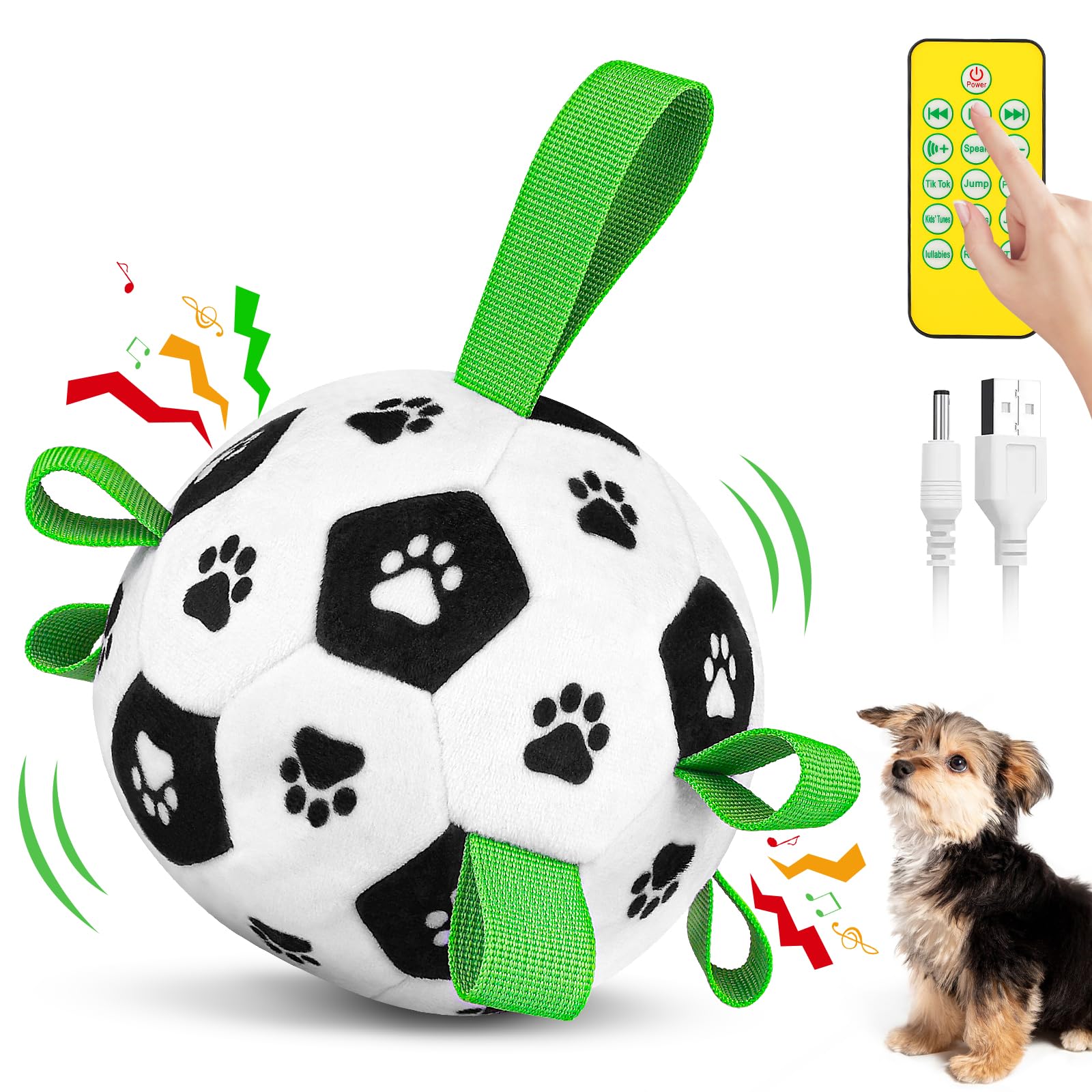 QDAN Interactive Dog Toys Balls - Automatic Rolling & Remote Control Rechargeable Pet Toy for Small & Medium Dogs | Squeaky Puppy Enrichment Toy to Relieve Boredom | Perfect for Indoor Play, Training & Keeping Dogs Entertained
