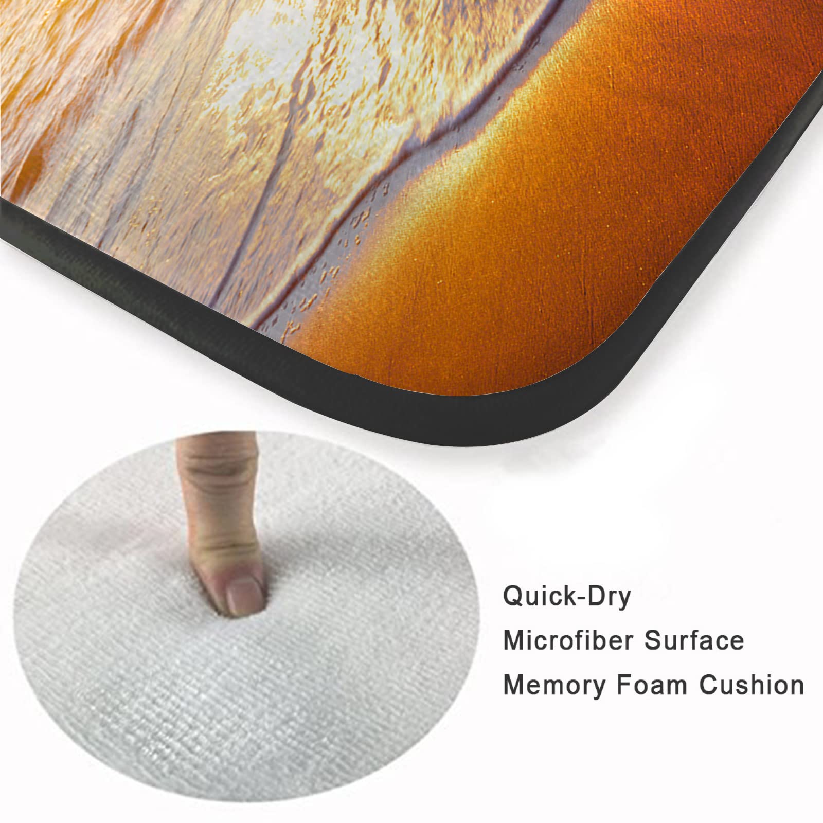 Washable Non-Slip Sponge Rug Pad - Super Soft Extra Thick Floor Mat for Kids Bedroom, Living Room, Bathroom & Dorm | Beach Waves Seascape Design | Ideal for Indoor Use, Home Decor & Cozy Spaces