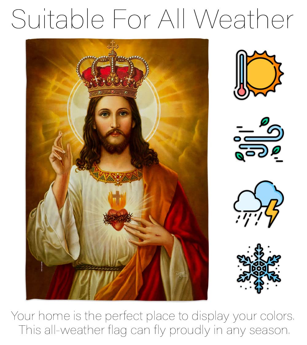 Jesus Sacred Heart Garden Flag - Religious Easter Decoration for Home & Yard