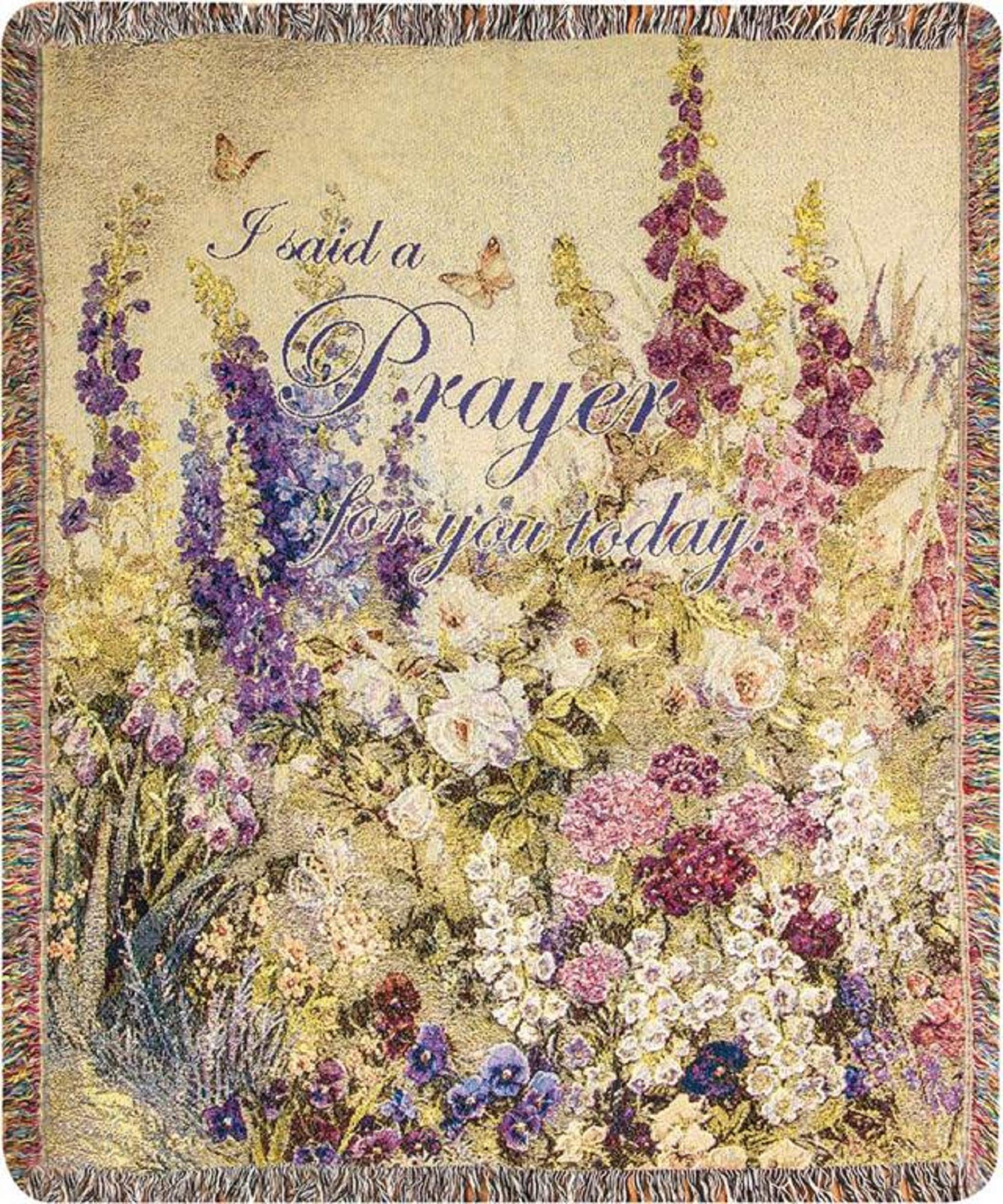 CC Home Furnishings Yellow and Purple Floral Throw Blanket with Fringed Border 50