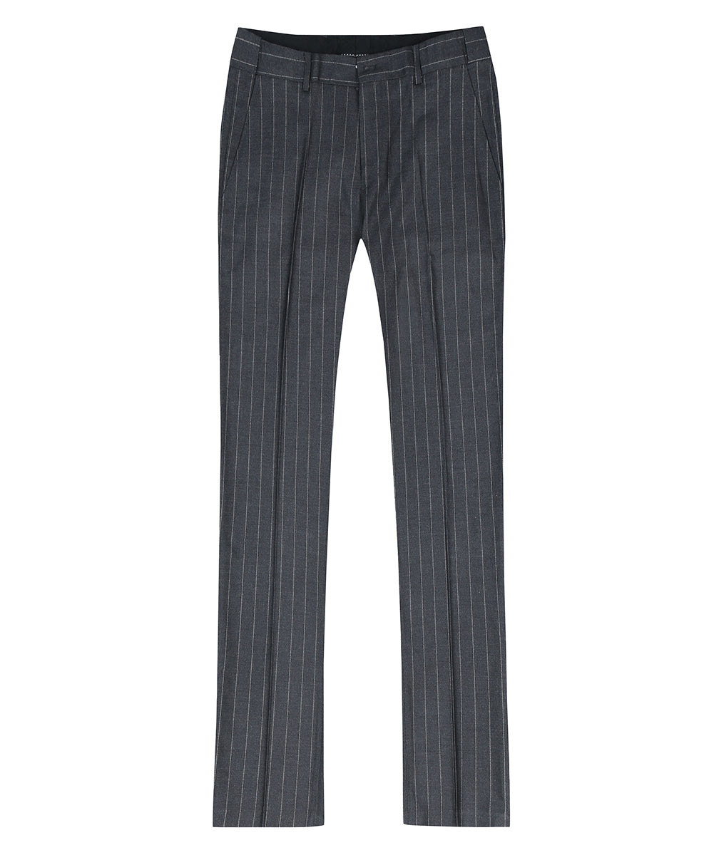 Premium 3-Piece Titanium Silver Suit with Stripe Design - Formal Business Attire for Weddings, Interviews & Professional Events