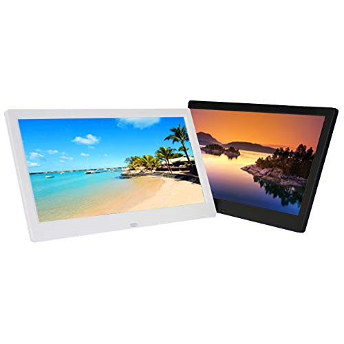 21.5 Inch Digital Photo Frame - Full HD 1920×1080 Resolution, Electronic Picture Frame with Clock & Calendar, Wall Mountable Digital Display for Home, Office, or Advertising (Black/White) - Perfect for Living Room Decor, Family Photo Slideshow, and Business Promotions