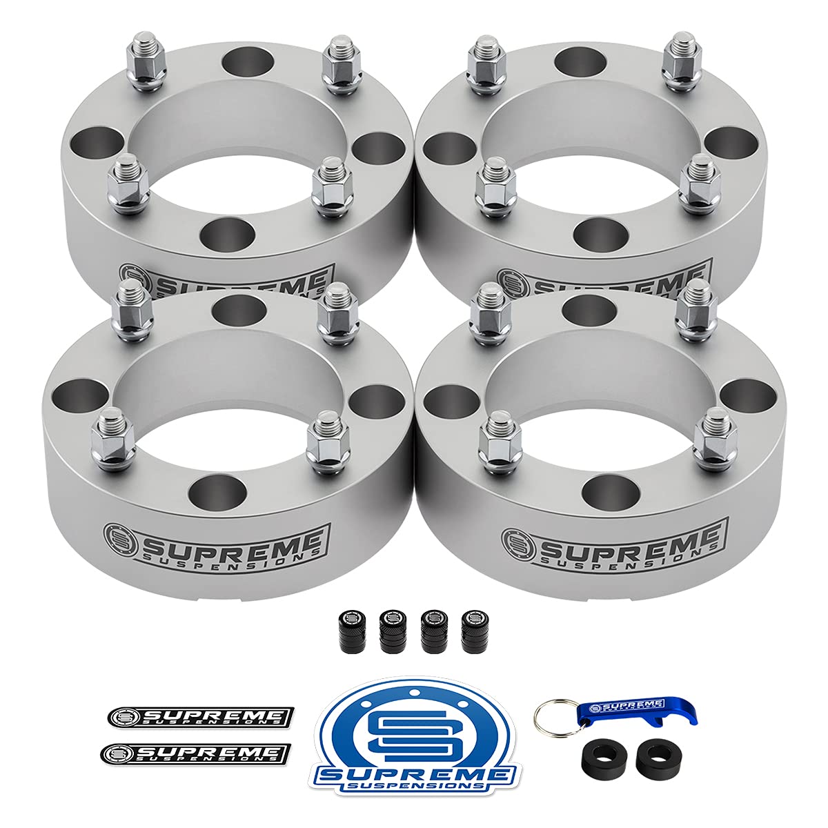 Polaris Ace RZR Ranger 4x156mm Wheel Spacers 4pc Set - 3/8 x 24 Studs & 131mm Center Bore with 4 Tire Valve Caps | Off-Road ATV UTV Accessories for Enhanced Stability & Performance