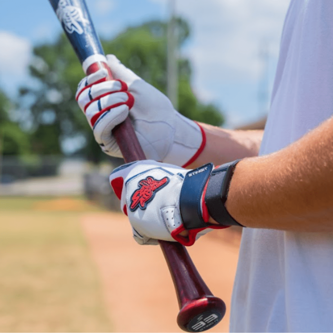 Sting Squad Batting Gloves - Red, White & Blue Baseball Training Gloves for Hitting & Fielding - Perfect for Baseball Practice & Games