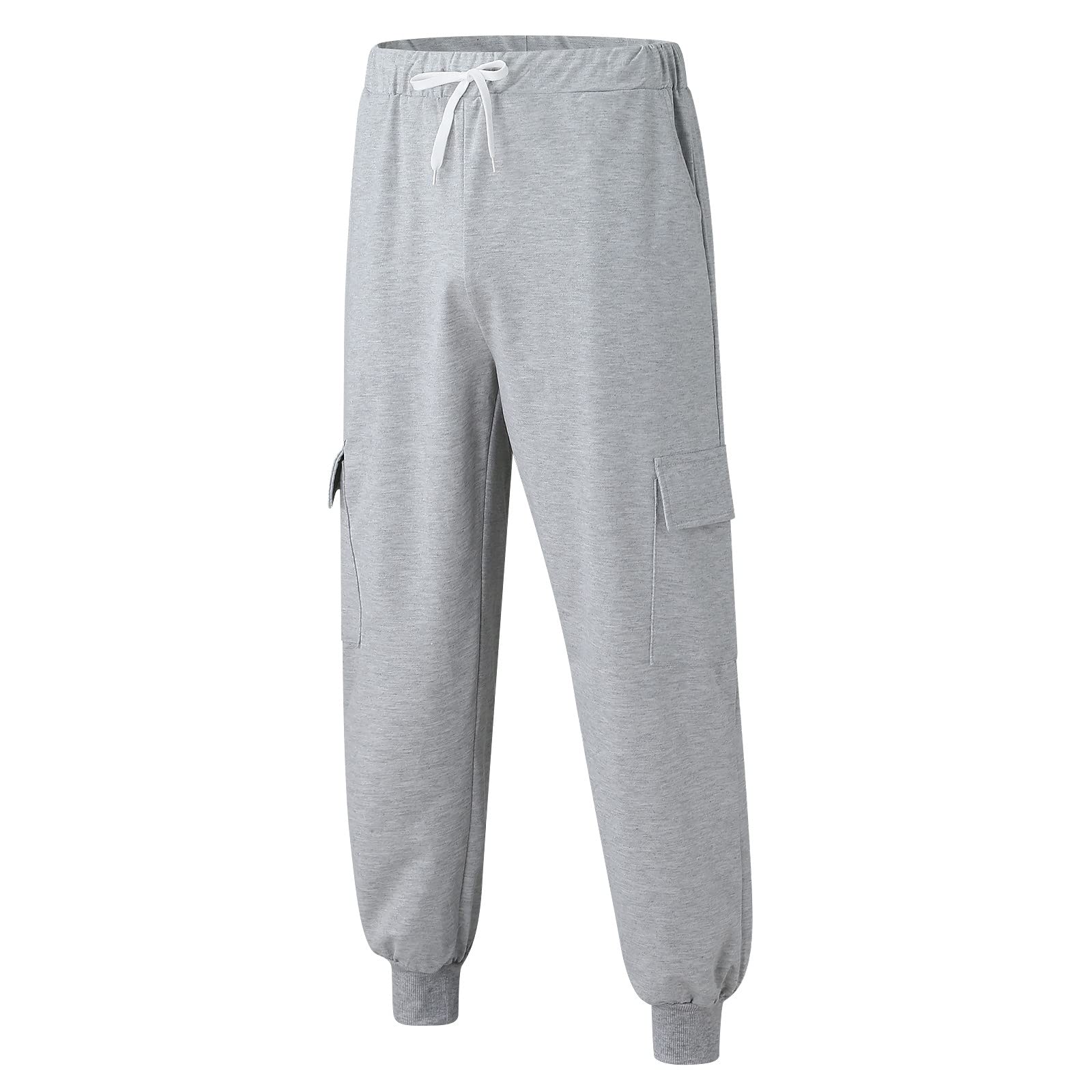 Breathable Men's Harem Pants with Pockets - Solid Color Sports Long Binding Joggers for Yoga, Gym & Casual Wear
