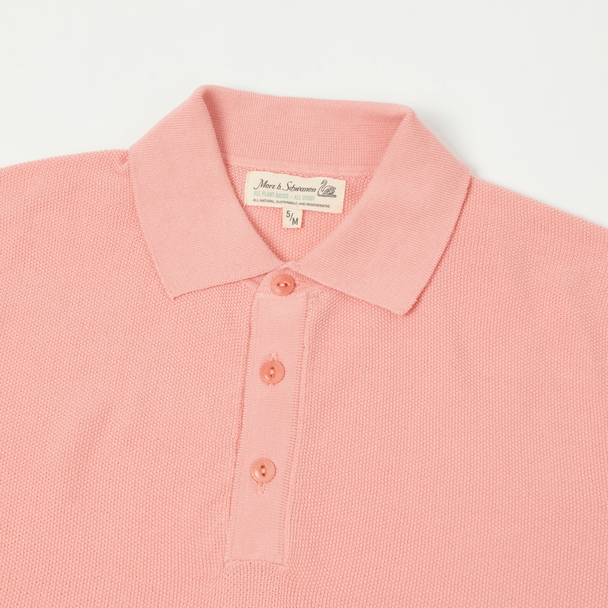 Merz b. Schwanen KPLP02 Organic Cotton Knitted Polo Shirt for Men - Soft Peach Color - Breathable & Comfortable Casual Wear for Office, Golf & Summer Outings