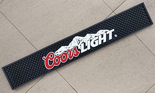 Coors Light Rocky Mountains Professional Bar Mat - Non-Slip Spill & Drip Rail Mat for Beer, Cocktails & Drinks - Perfect for Home Bars, Pubs & Restaurants