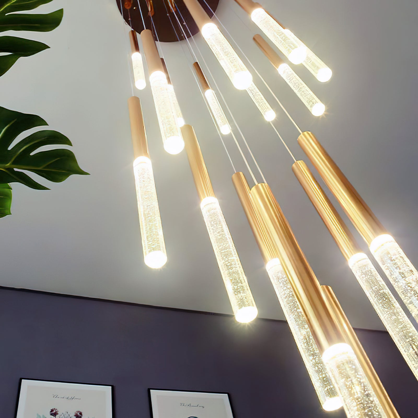 Modern Bubble Glass Pendant Light - Elegant Hanging Chandelier for Dining Room, Kitchen Island & Bedroom Decor - Dimmable LED Lighting Fixture