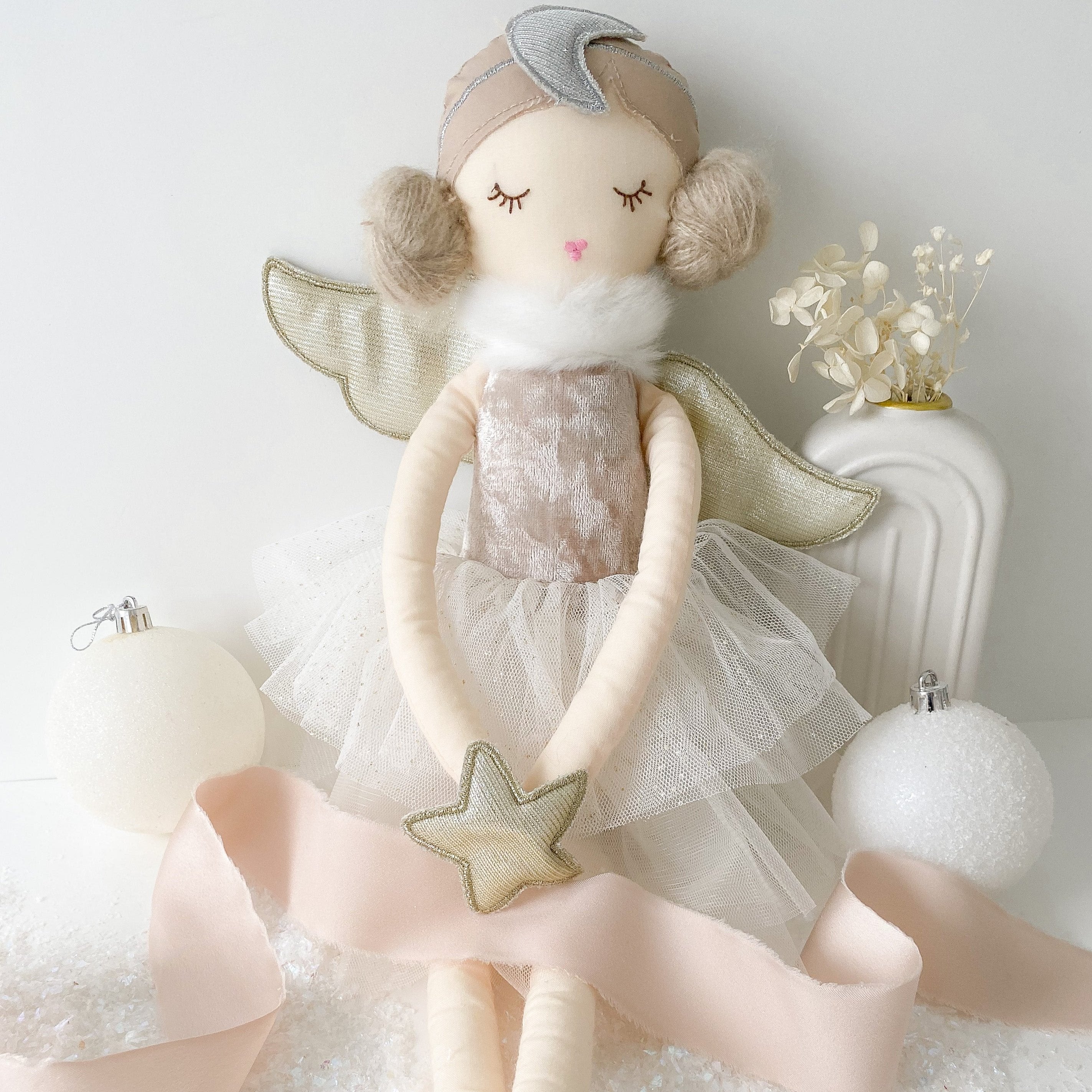 Serenity Angel Doll - Handcrafted Collectible Figurine for Home Decor, Gift & Spiritual Comfort | Perfect for Nursery, Meditation Space & Holiday Decorations