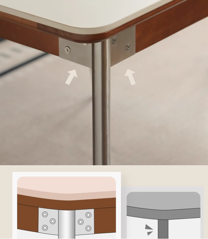 Modern Poplar Solid Wood Bauhaus Dining Table - Minimalist Scandinavian Style for Small Spaces - Perfect for Apartments, Breakfast Nooks & Cozy Dining Areas