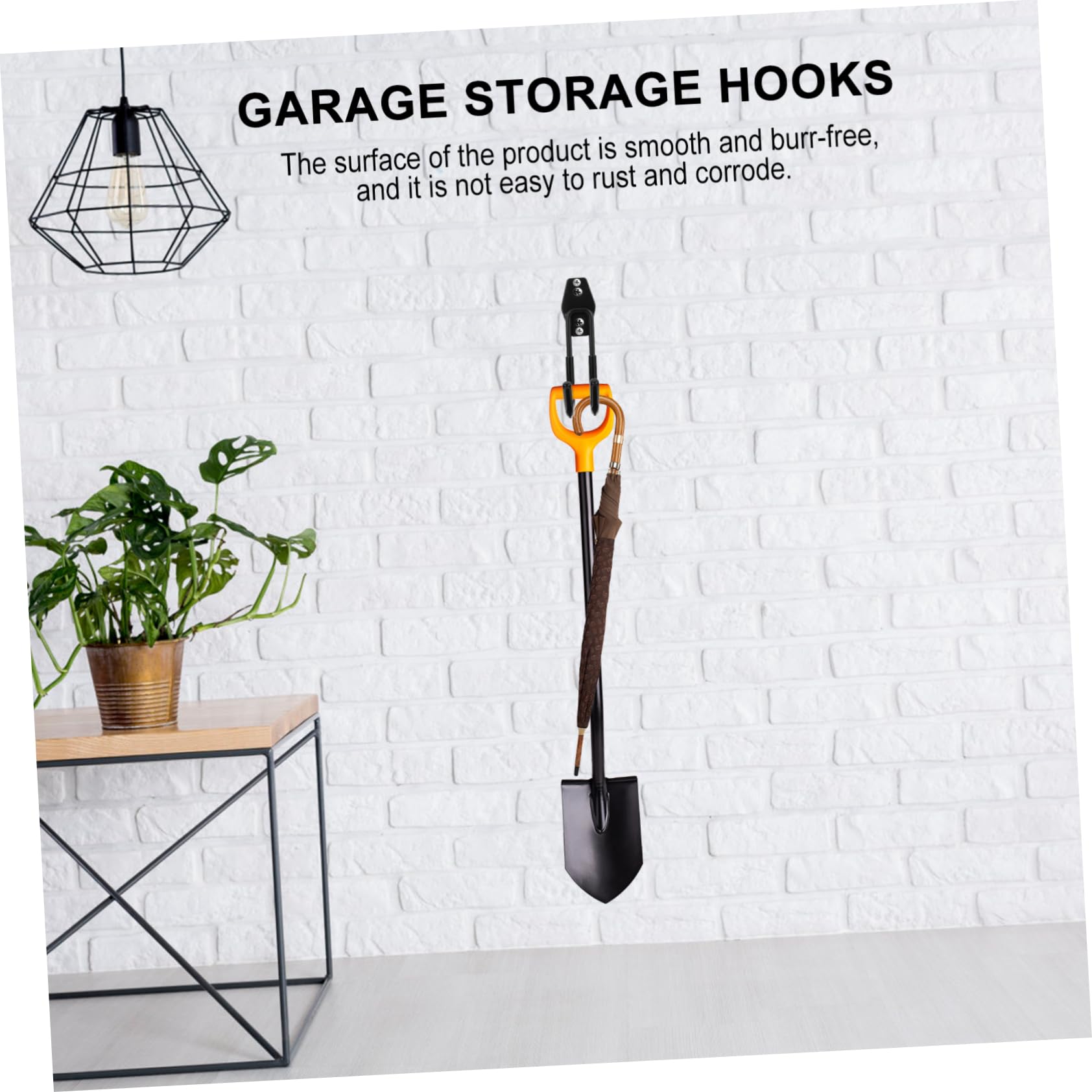 FOYTOKI 2 Pack Heavy Duty Black J Hooks for Garage Storage - Wall Mounted Organizer for Clothes, Tools & Equipment - Perfect for Home, Warehouse & Workshop Organization