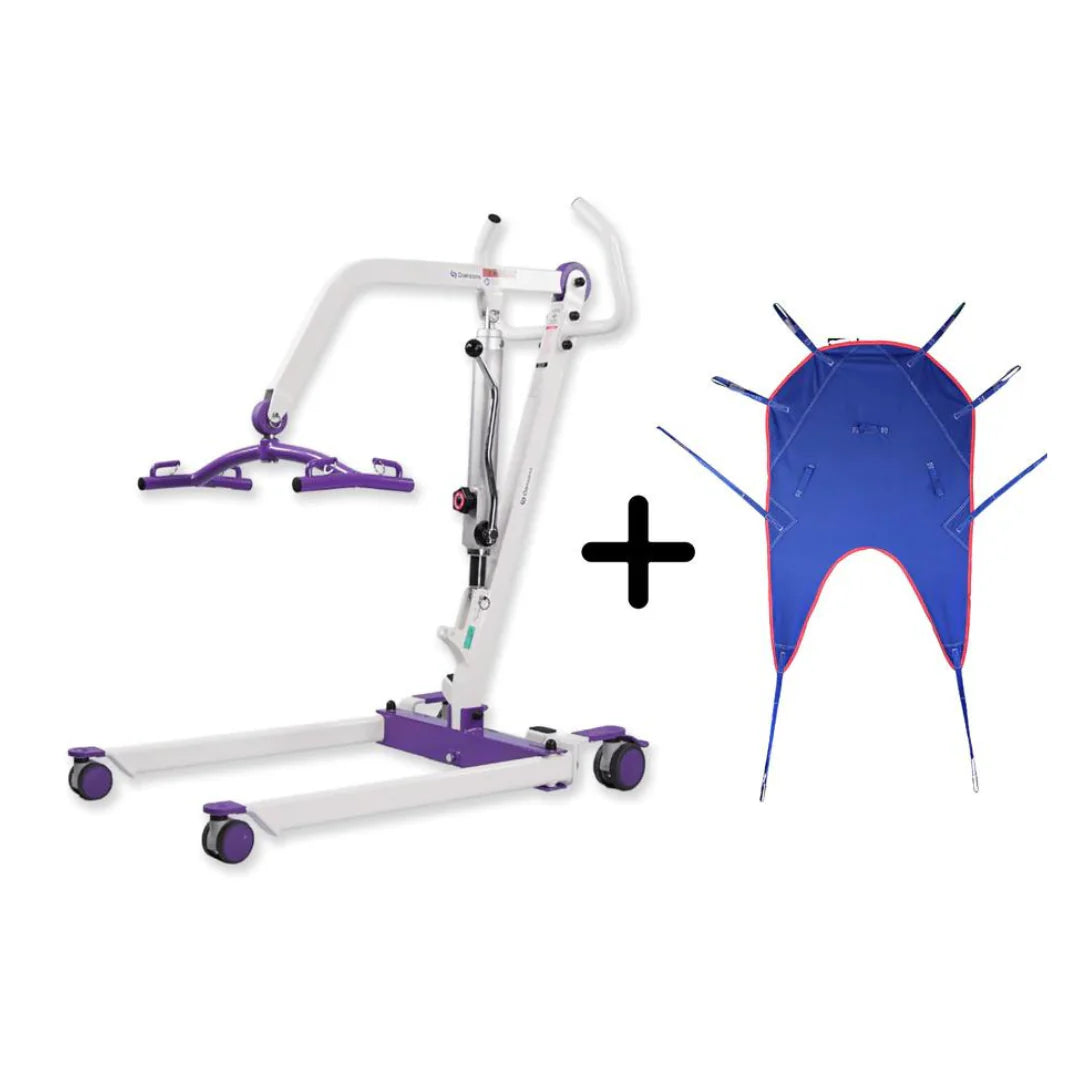 Dansons Medical PL350H Compact Hydraulic Patient Lift - 350 lbs Weight Capacity - Ideal for Home Care & Mobility Assistance