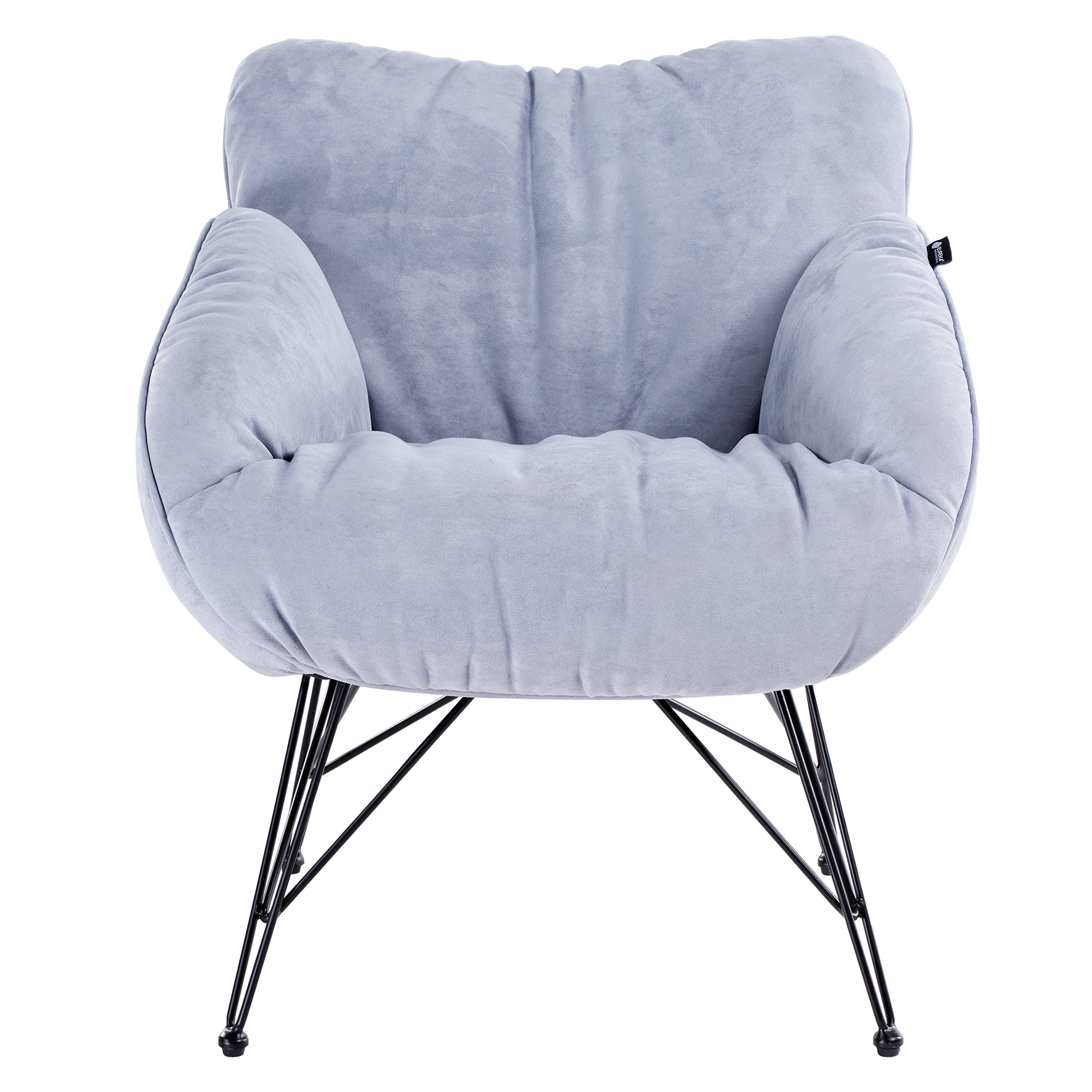 Marco Soft Padded Cozy Lounge Chair - Blue Velvet Accent Chair for Living Room, Bedroom & Reading Nook - Perfect for Relaxing, Lounging and Small Space Decor