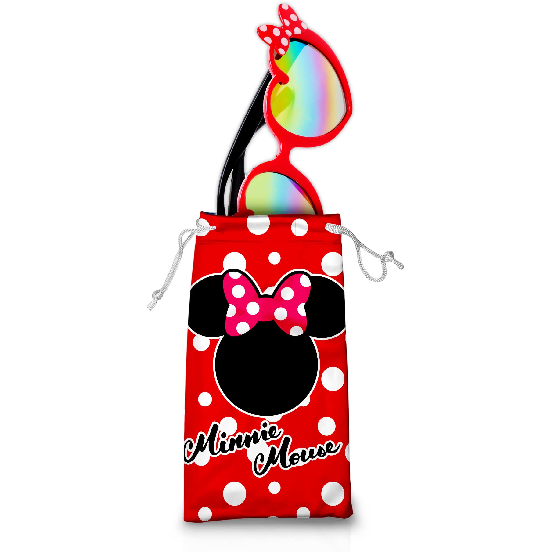 Minnie Mouse Sunglasses for Toddler Girls with Soft Case - UV Protection Disney Sunglasses for Kids - Perfect for Disney World Trips, Beach Outings & Summer Vacation Accessories