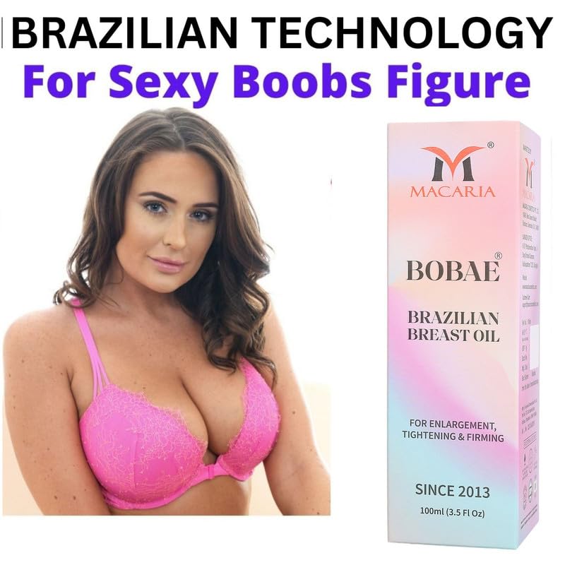 MACARIA Bobae Brazilian Breast Enlargement Cream - Natural Bust Enhancement Oil for Bigger, Firmer & Lifted Breasts | Safe Firming & Lifting Solution for Women | Use Daily for Best Results