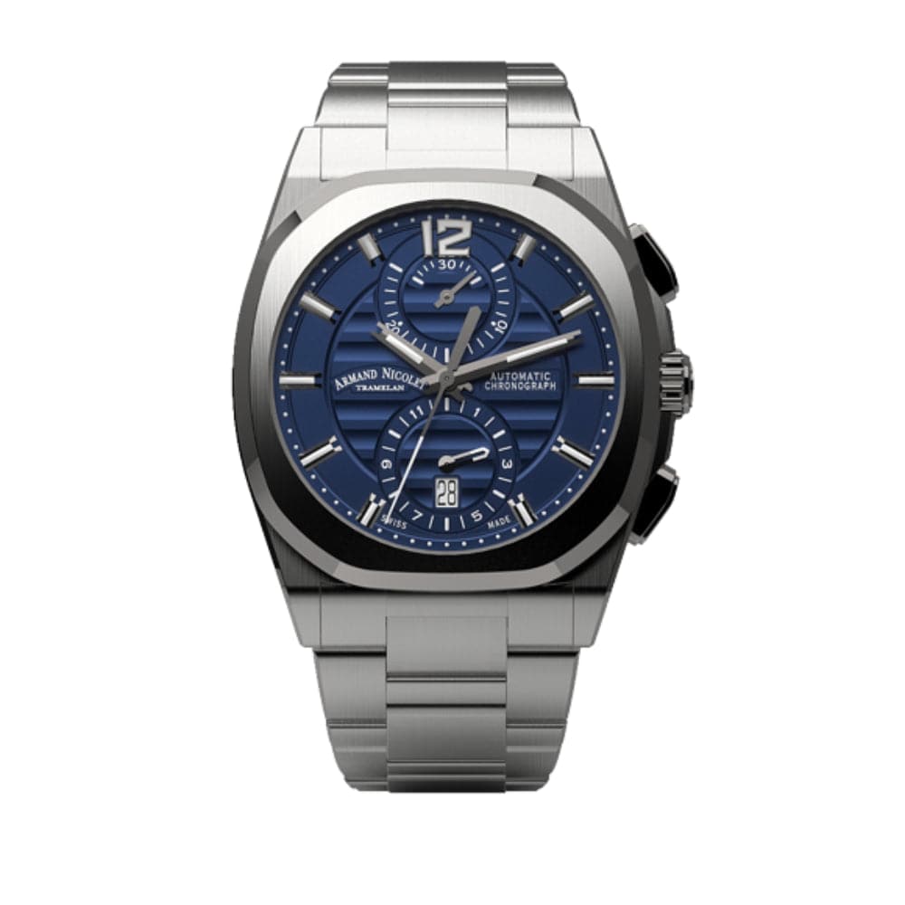 ARMAND NICOLET A668AAA BU MA4660AA Men's Luxury Automatic Watch with Genuine Leather Strap - Perfect for Business, Formal Events & Everyday Wear