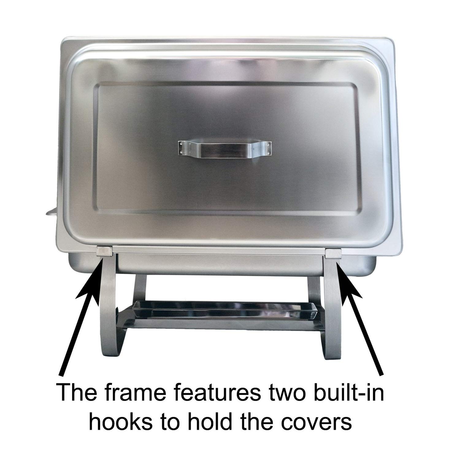 Premium Stainless Steel Chafing Dish Set - 8 Qt Buffet Food Warmer with Foldable Frame & Fuel Holders | TigerChef Commercial Catering Supplies for Parties, Weddings, Banquets & Buffet Service (Set of 2)