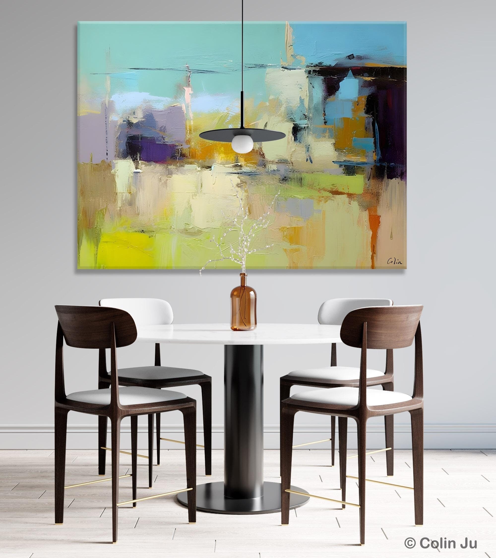 Large Acrylic Paintings on Canvas - Original Abstract Artwork, Contemporary Oversized Modern Wall Decor for Living Room, Bedroom & Office | Handmade Canvas Art