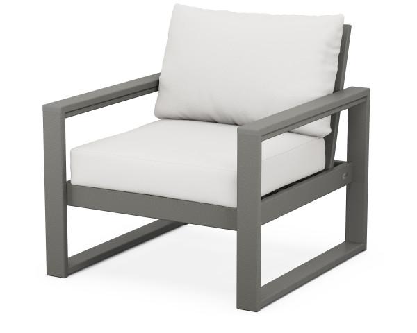Polywood EDGE Club Chair - Durable Outdoor Furniture for Patio, Poolside & Garden - All-Weather Resin Wicker Lounge Chair with Cushion